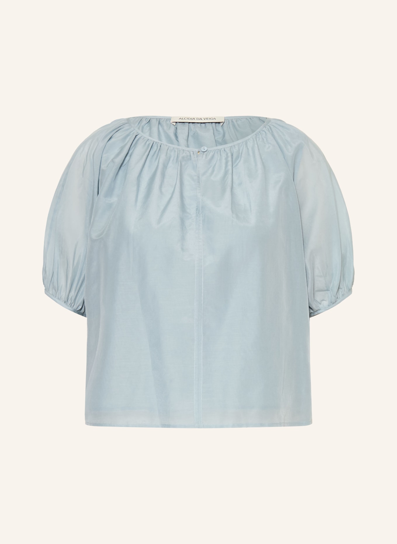 Alcidia da Veiga Blouse shirt with silk: BLUE GRAY