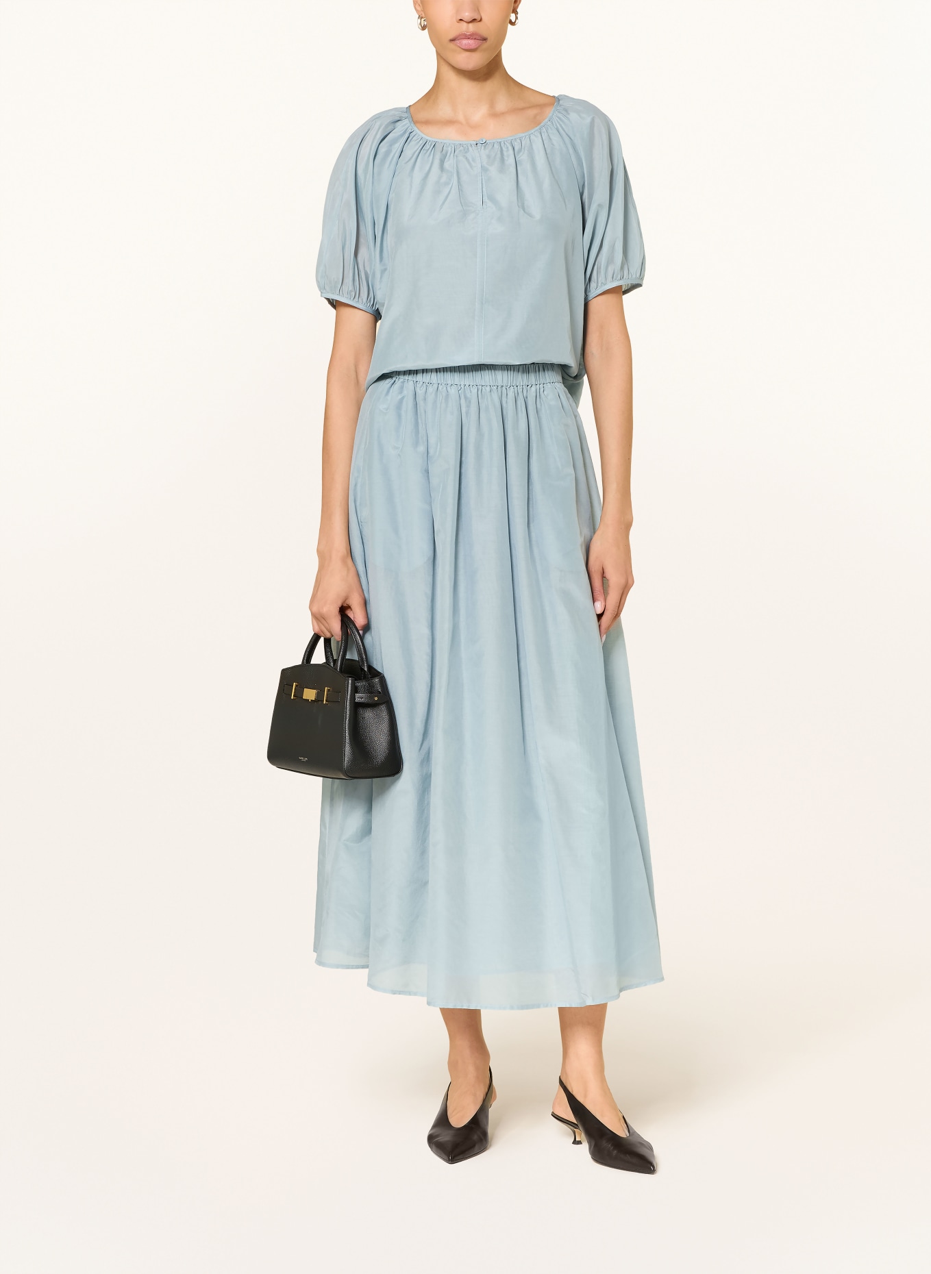 Alcidia da Veiga Skirt with silk: BLUE GRAY