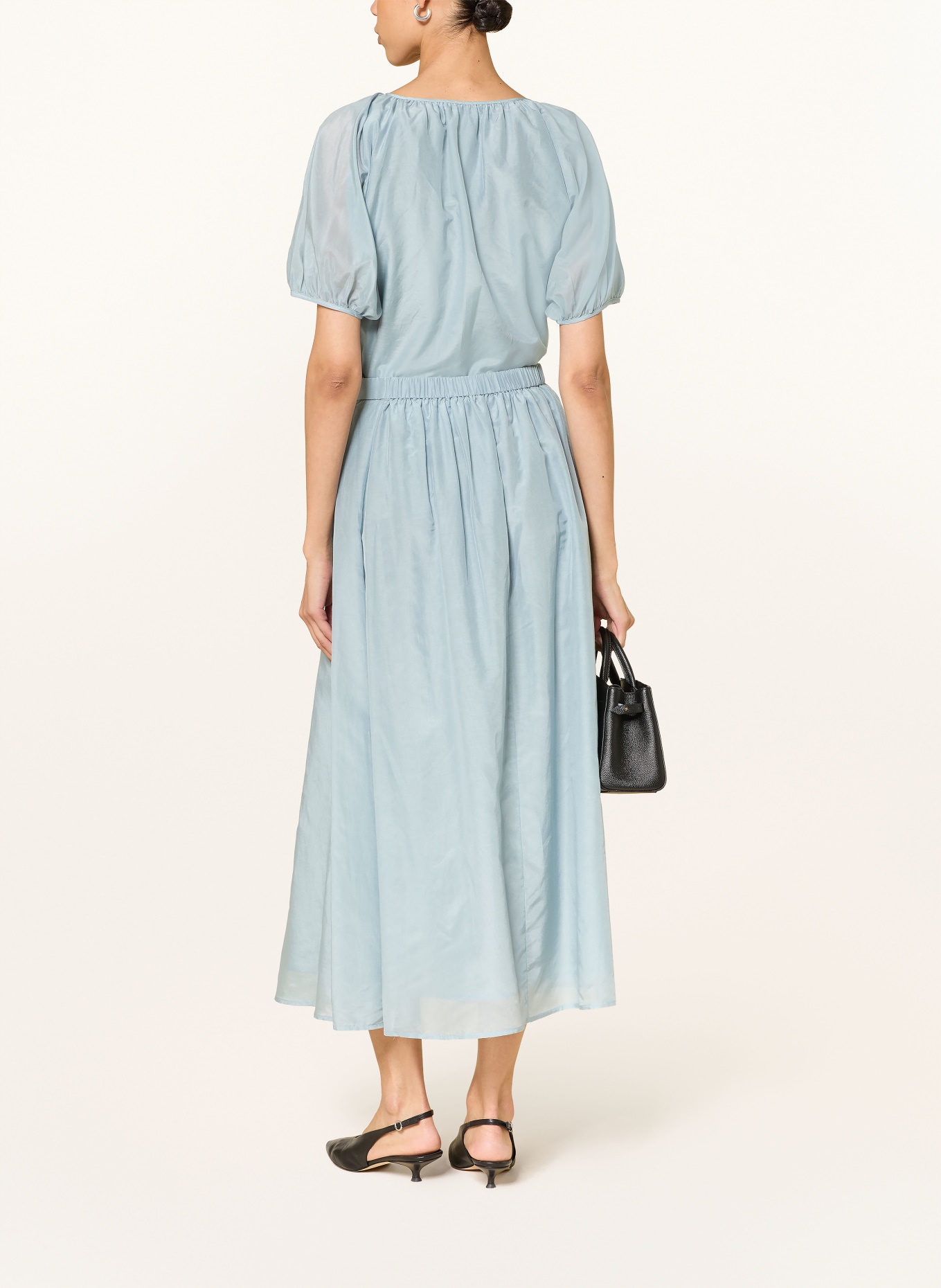 Alcidia da Veiga Skirt with silk: BLUE GRAY