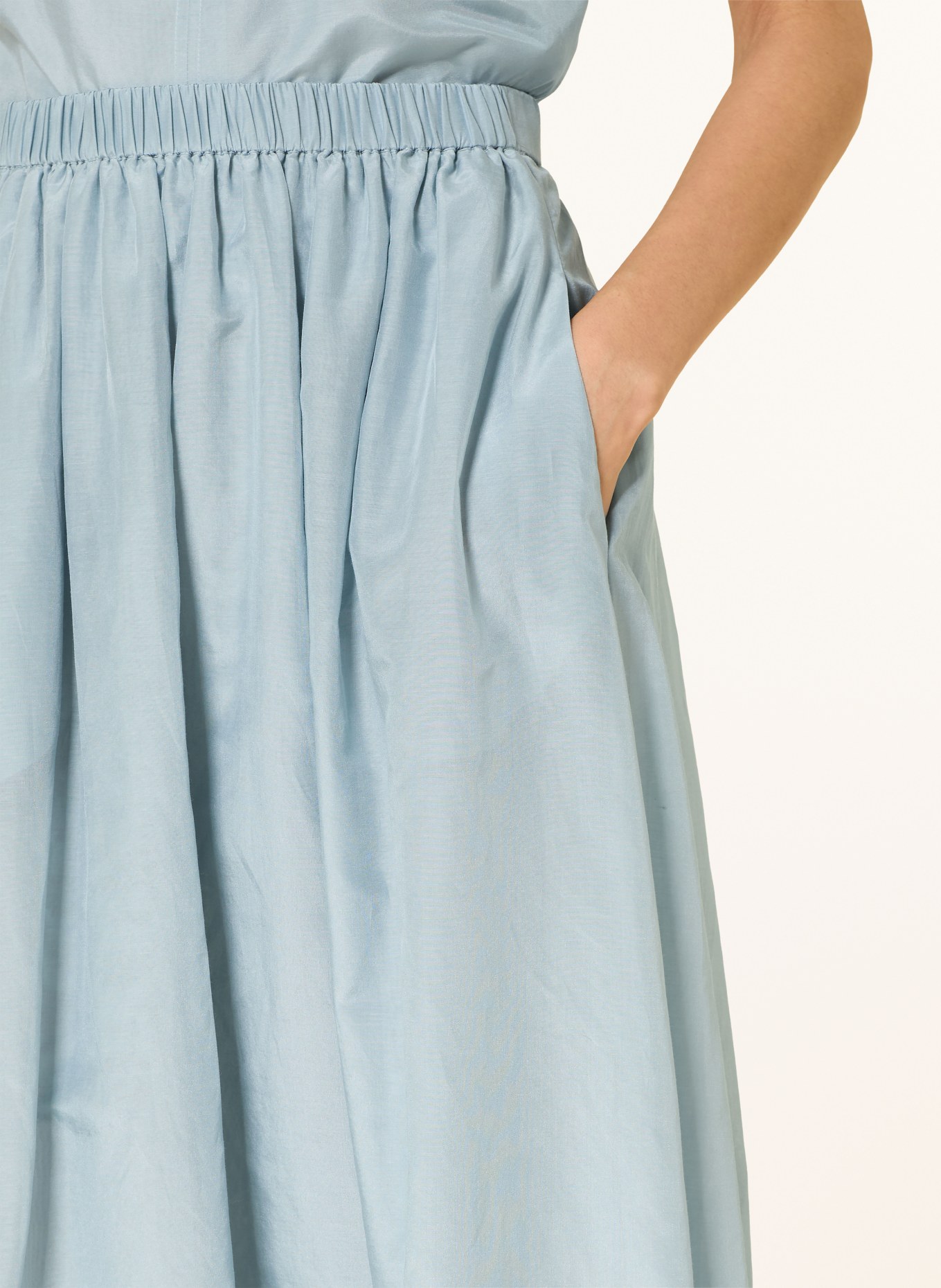 Alcidia da Veiga Skirt with silk: BLUE GRAY