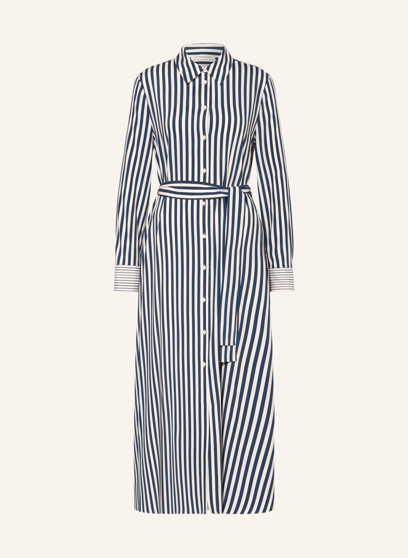 Alcidia da Veiga Hedvábné šaty NORA: TMAVĚ MODRÁ / KRÉMOVÁ