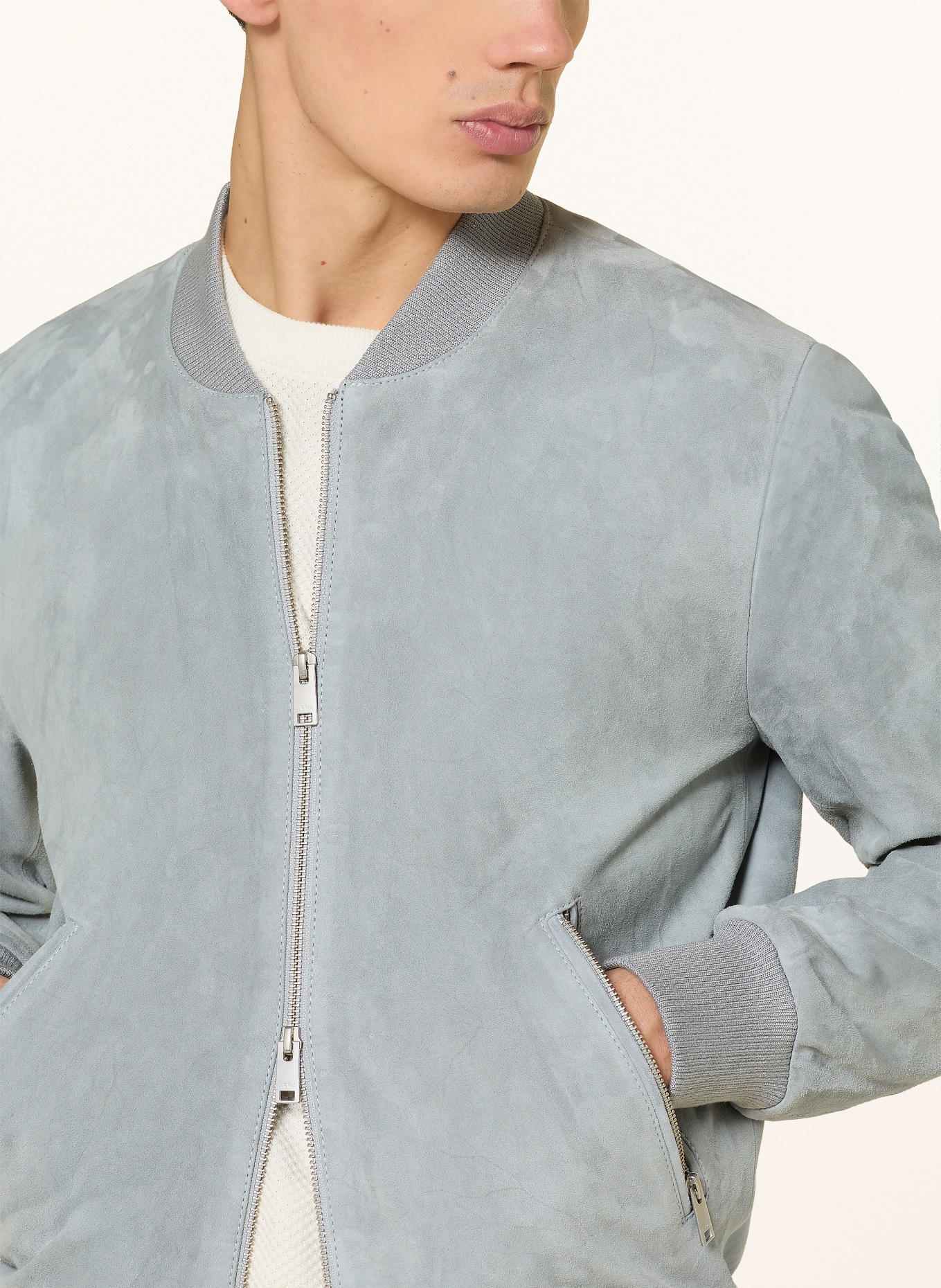 ARMA Skórzana kurtka DIDIER: JASNONIEBIESKI