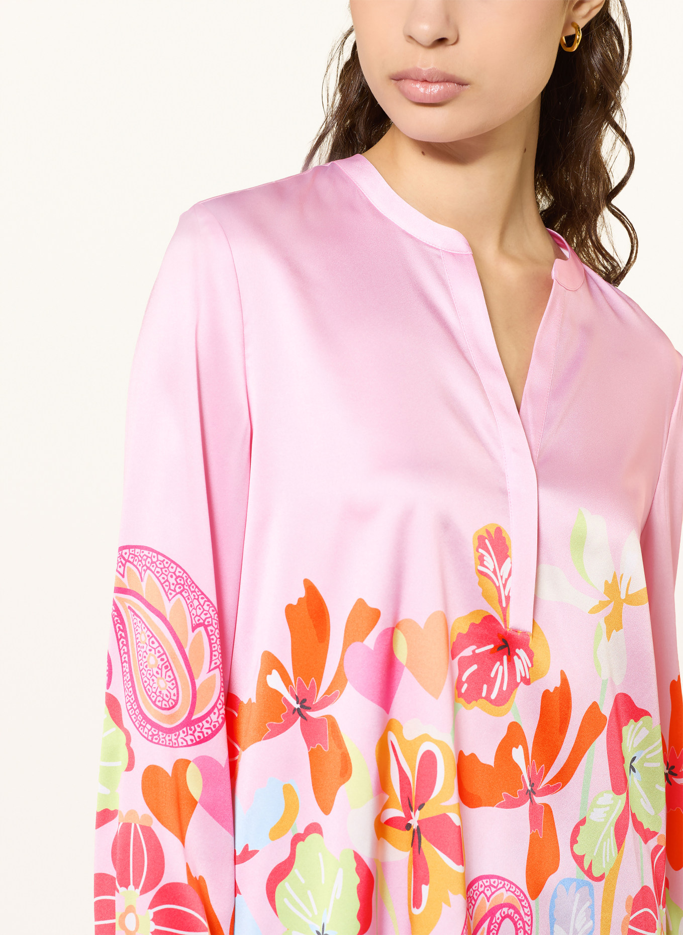 HERZENS Hedvábná halenka: RŮŽOVÁ / ORANŽOVÁ / ŽLUTÁ