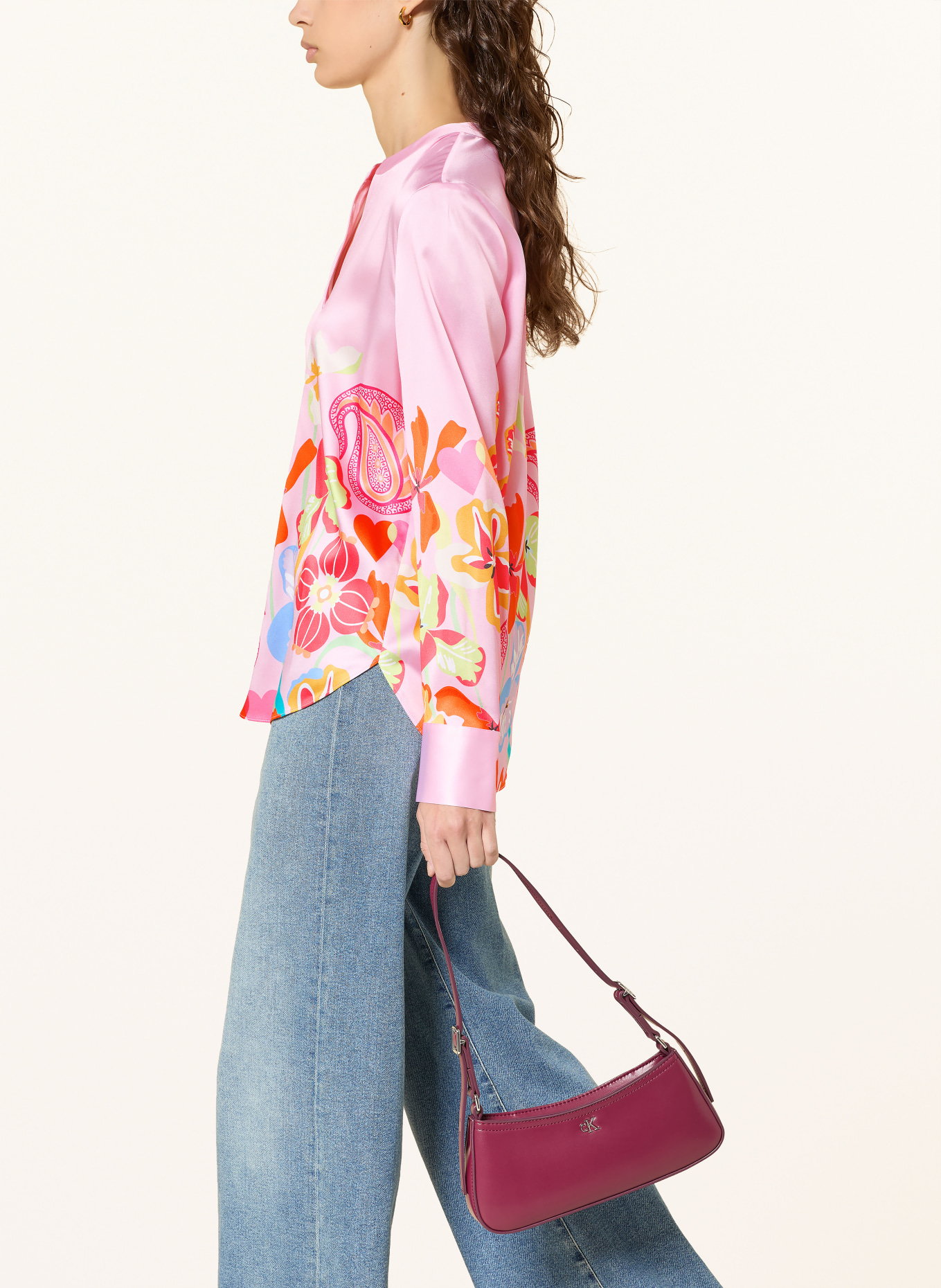 HERZENS Hedvábná halenka: RŮŽOVÁ / ORANŽOVÁ / ŽLUTÁ