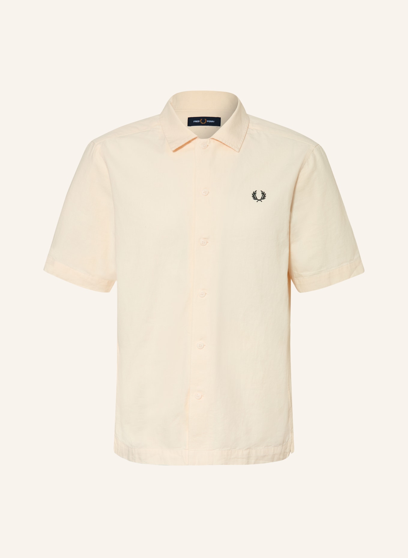 FRED PERRY Short-sleeved Comfort Fit shirt: ECRU