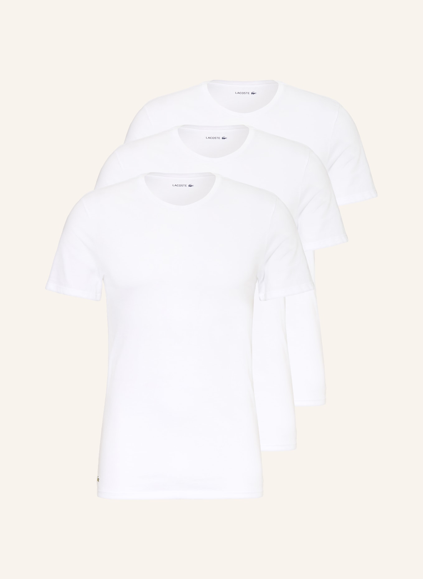 LACOSTE 3-pack T-shirts: WHITE