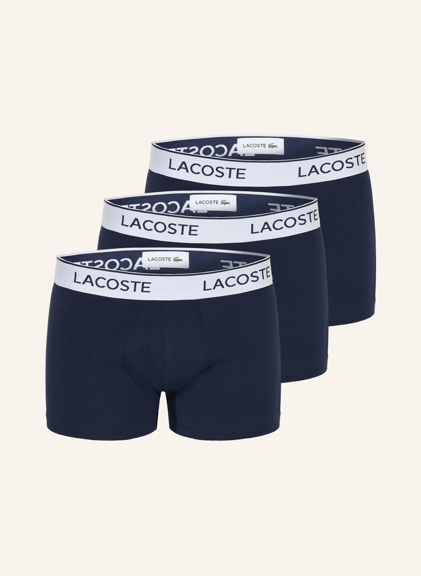 LACOSTE 3er-Pack Boxershorts: DUNKELBLAU