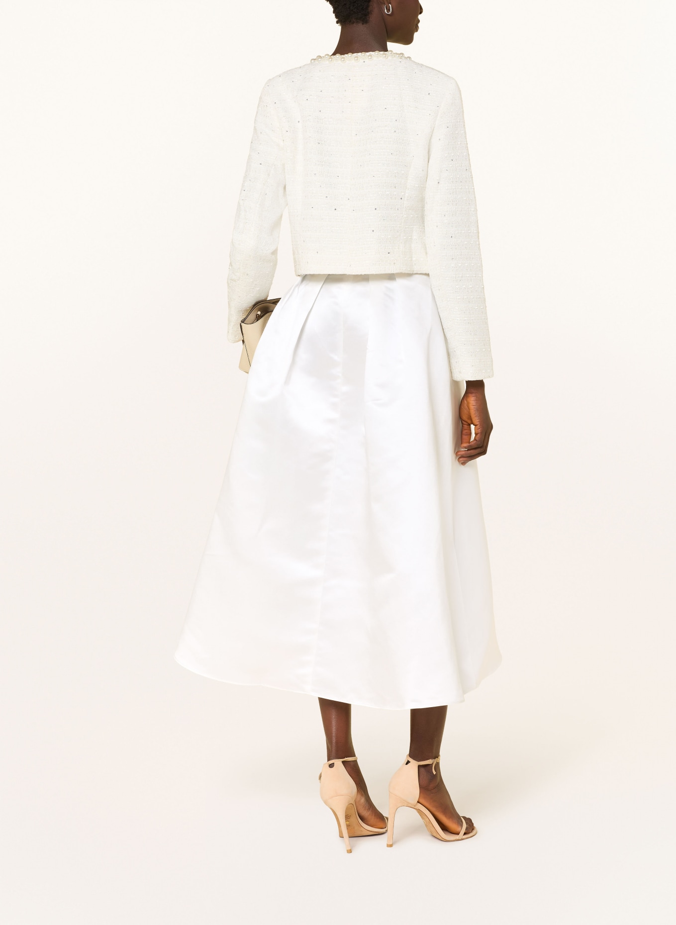 APART Saténová sukně: BÍLÁ