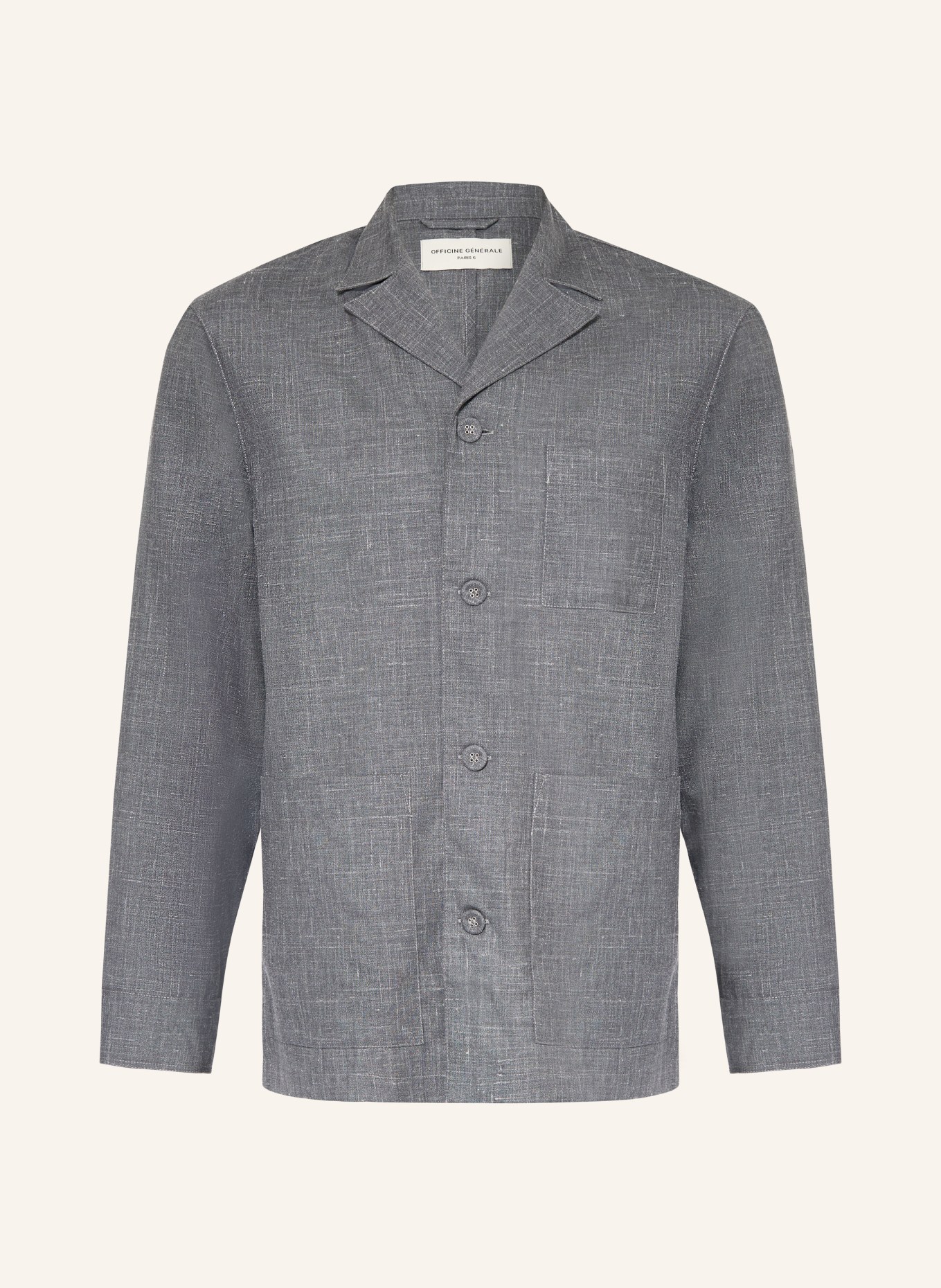 Officine Générale Marynarka ARCHER slim fit: SZARY