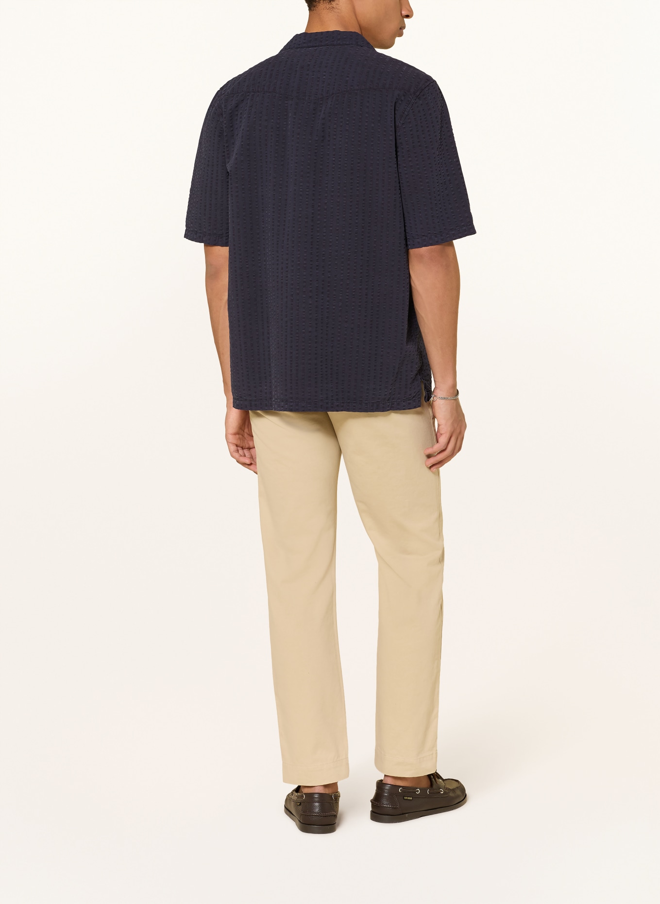 Officine Générale Leinenhemd BENOIT Slim Fit: DUNKELBLAU