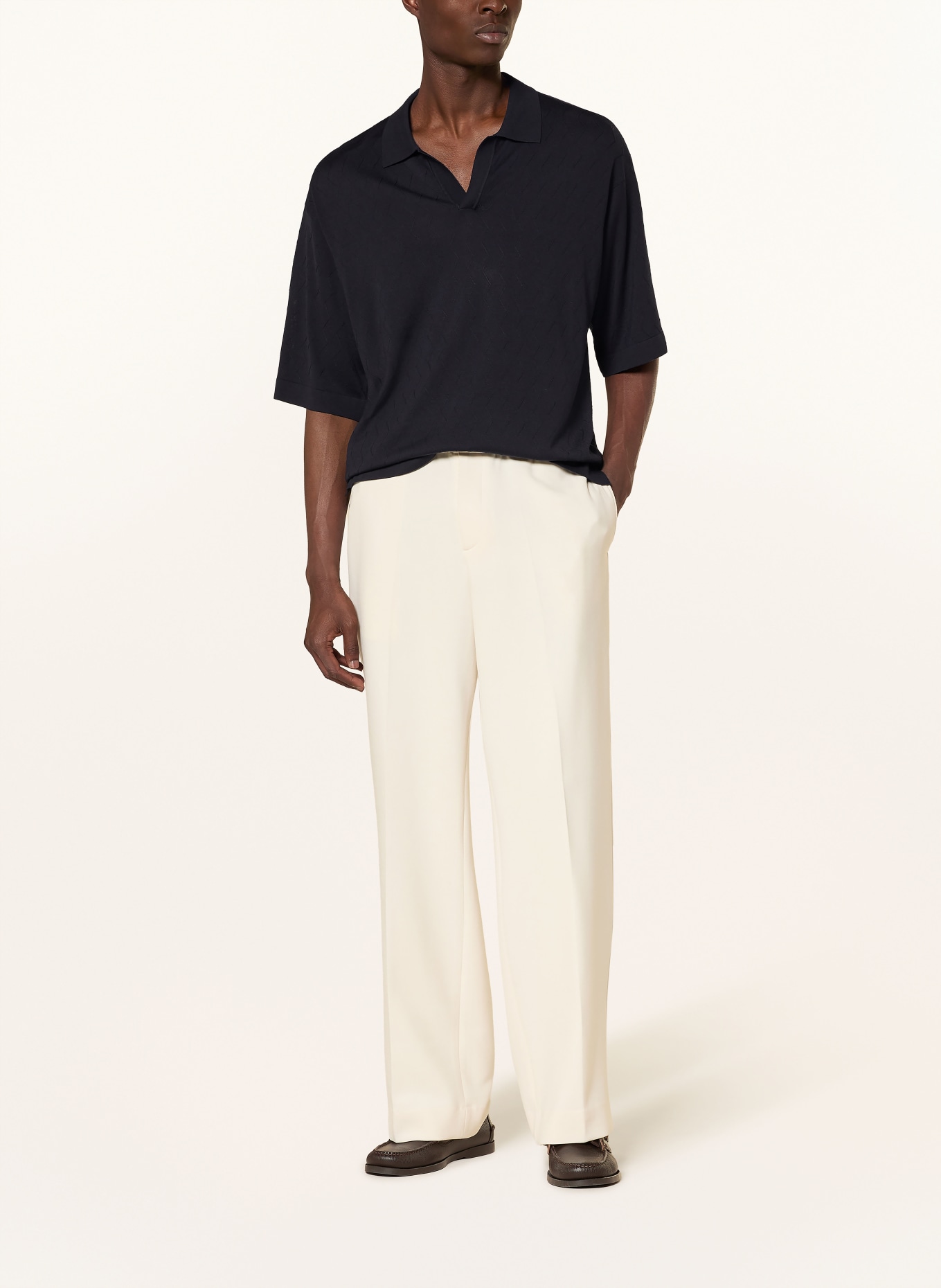 Officine Générale Polo en maille: BLEU FONCÉ