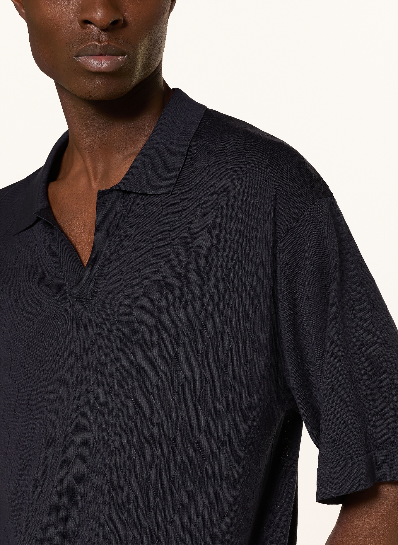 Officine Générale Polo en maille: BLEU FONCÉ