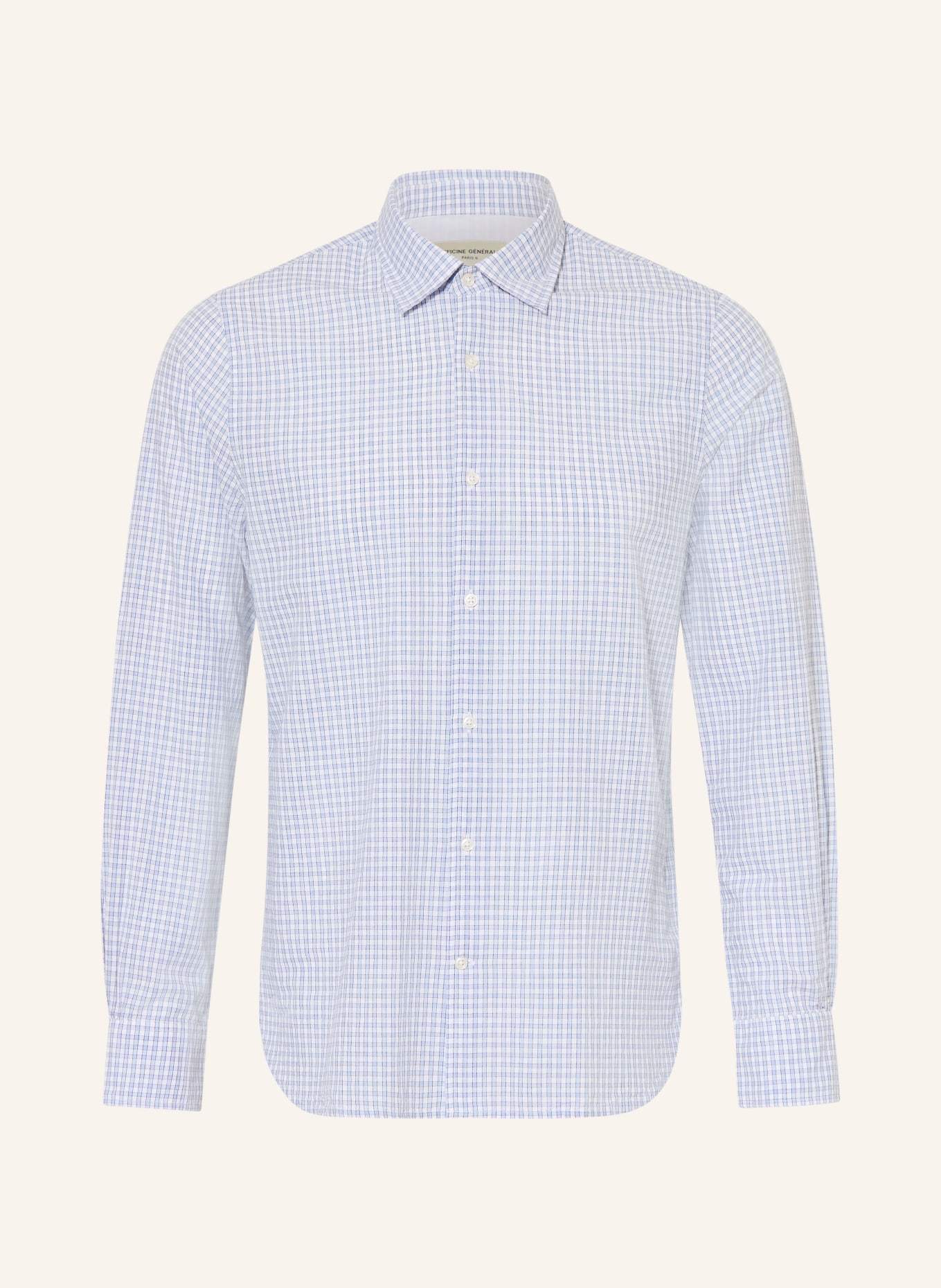 Officine Générale YOUNES Comfort Fit shirt: LIGHT BLUE / WHITE