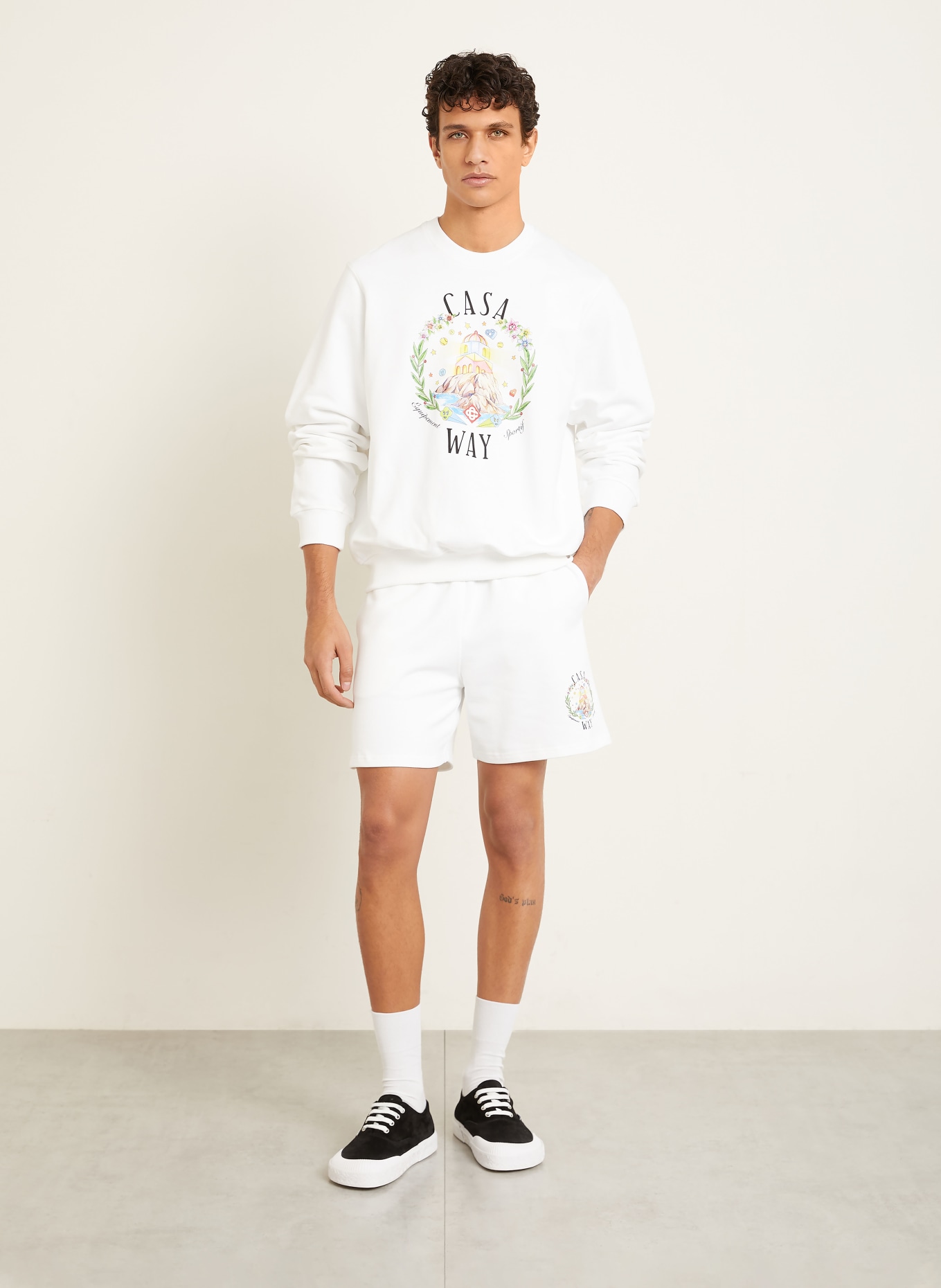 Casablanca CASA WAY sweatshirt: WHITE / GREEN / BLACK