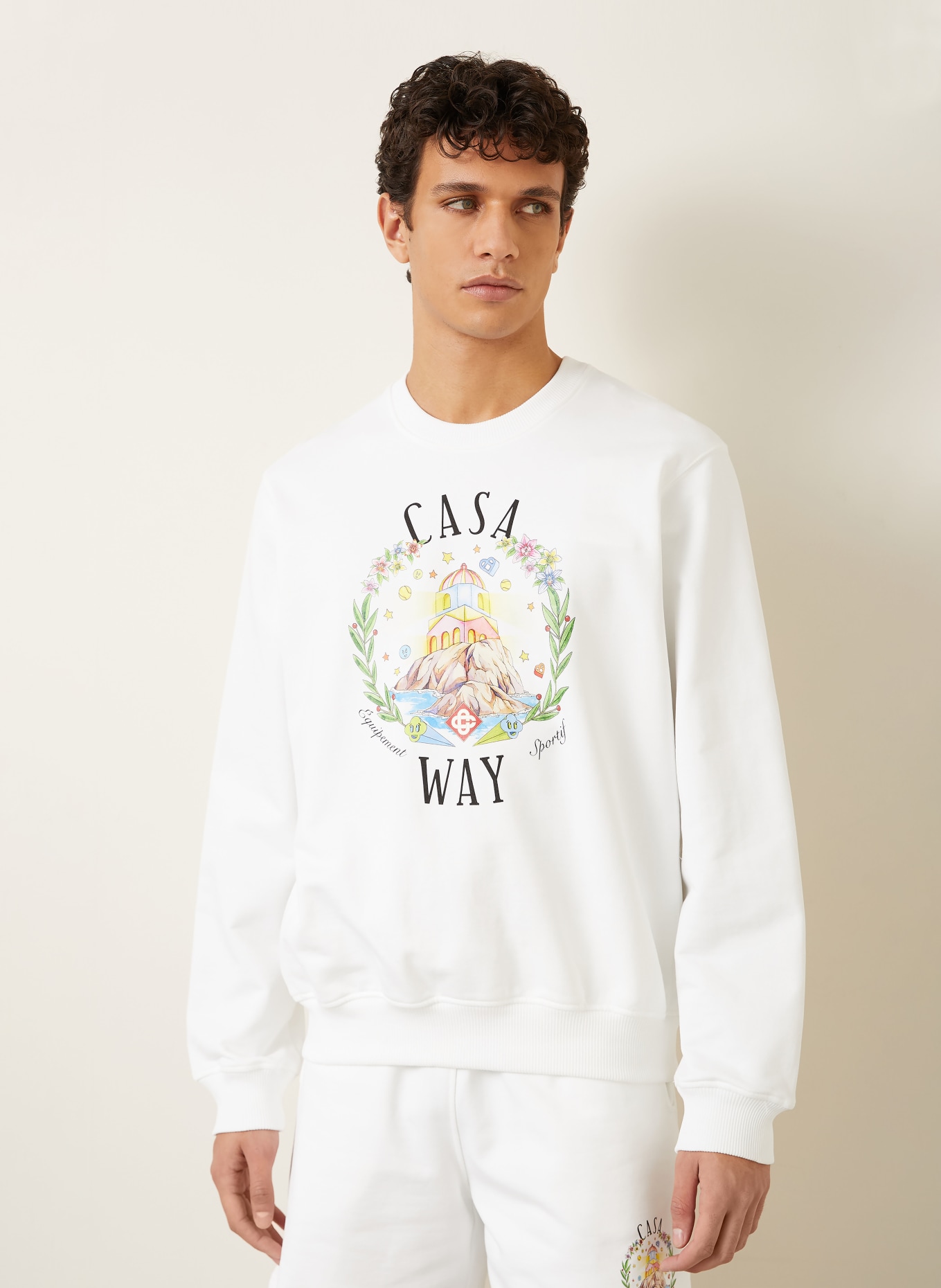 Casablanca CASA WAY sweatshirt: WHITE / GREEN / BLACK
