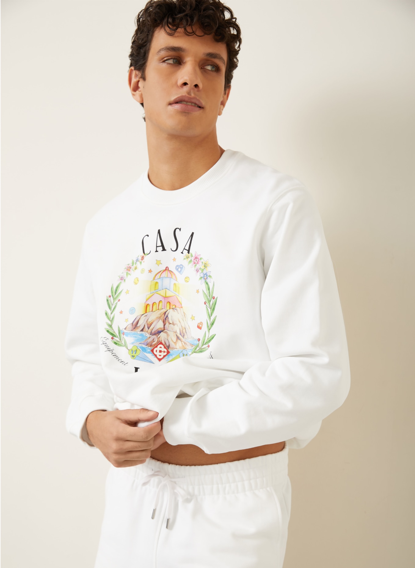 Casablanca CASA WAY sweatshirt: WHITE / GREEN / BLACK