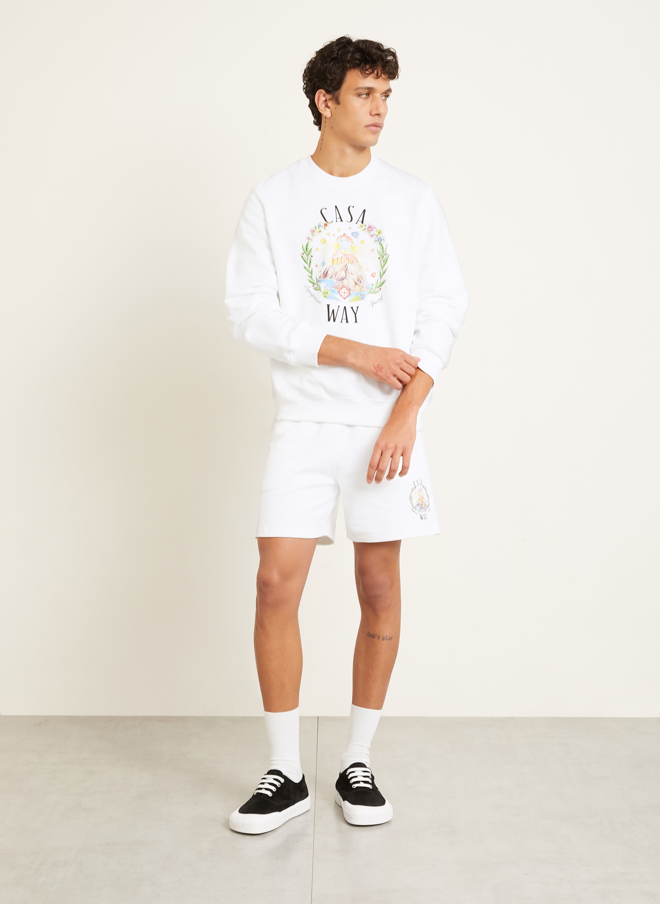 Casablanca CASA WAY Sweat Shorts: WHITE