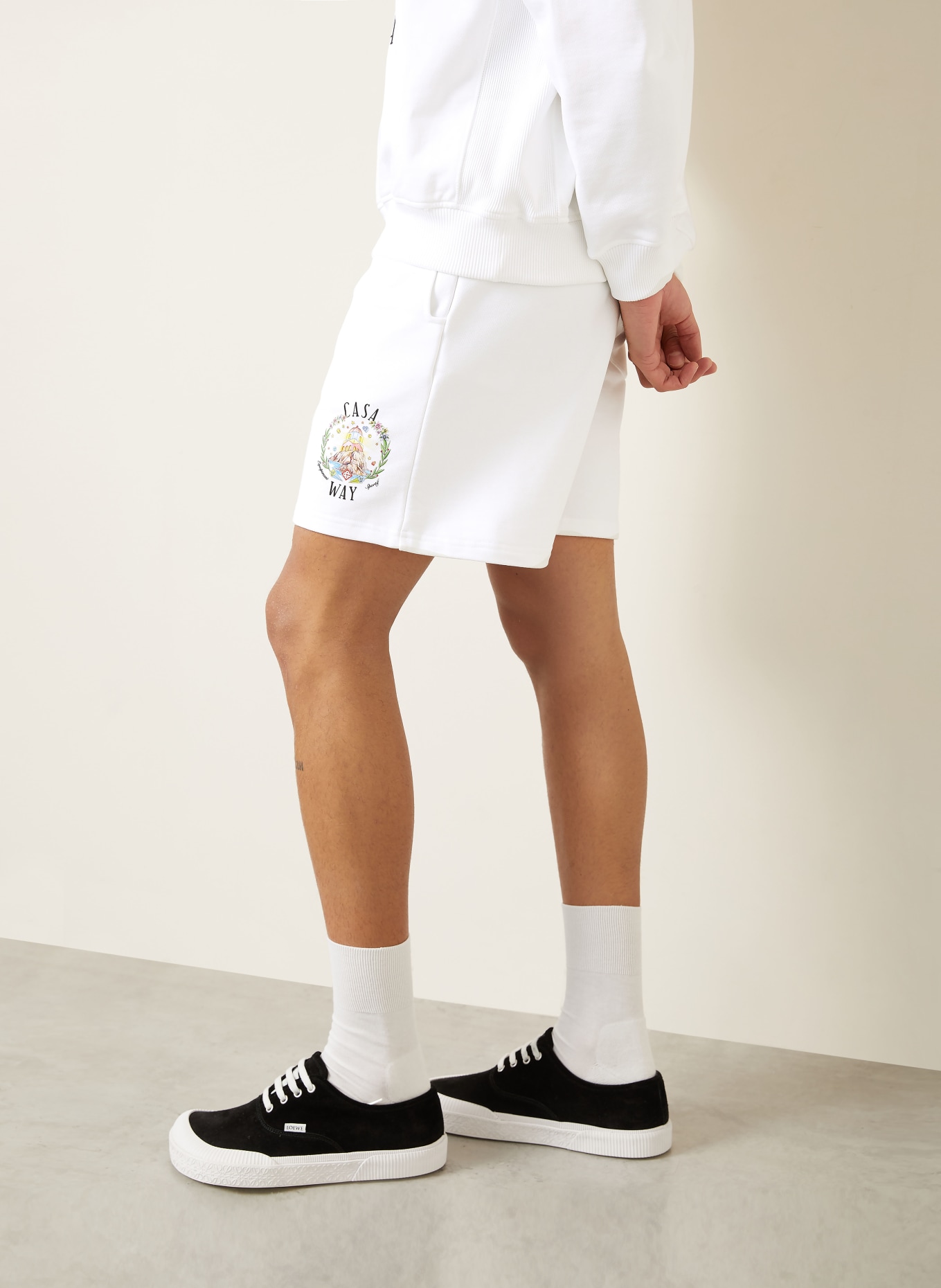 Casablanca CASA WAY Sweat Shorts: WHITE