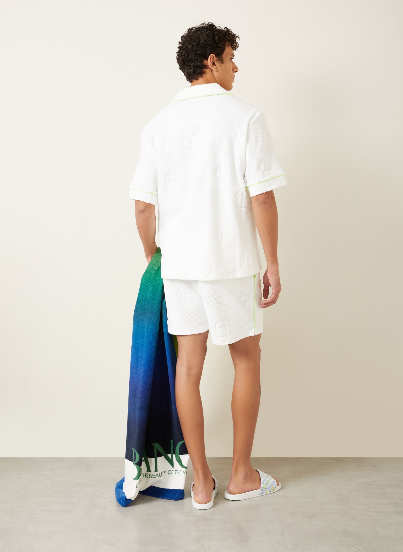 Casablanca Frotteeshorts: WEISS / NEONGRÜN