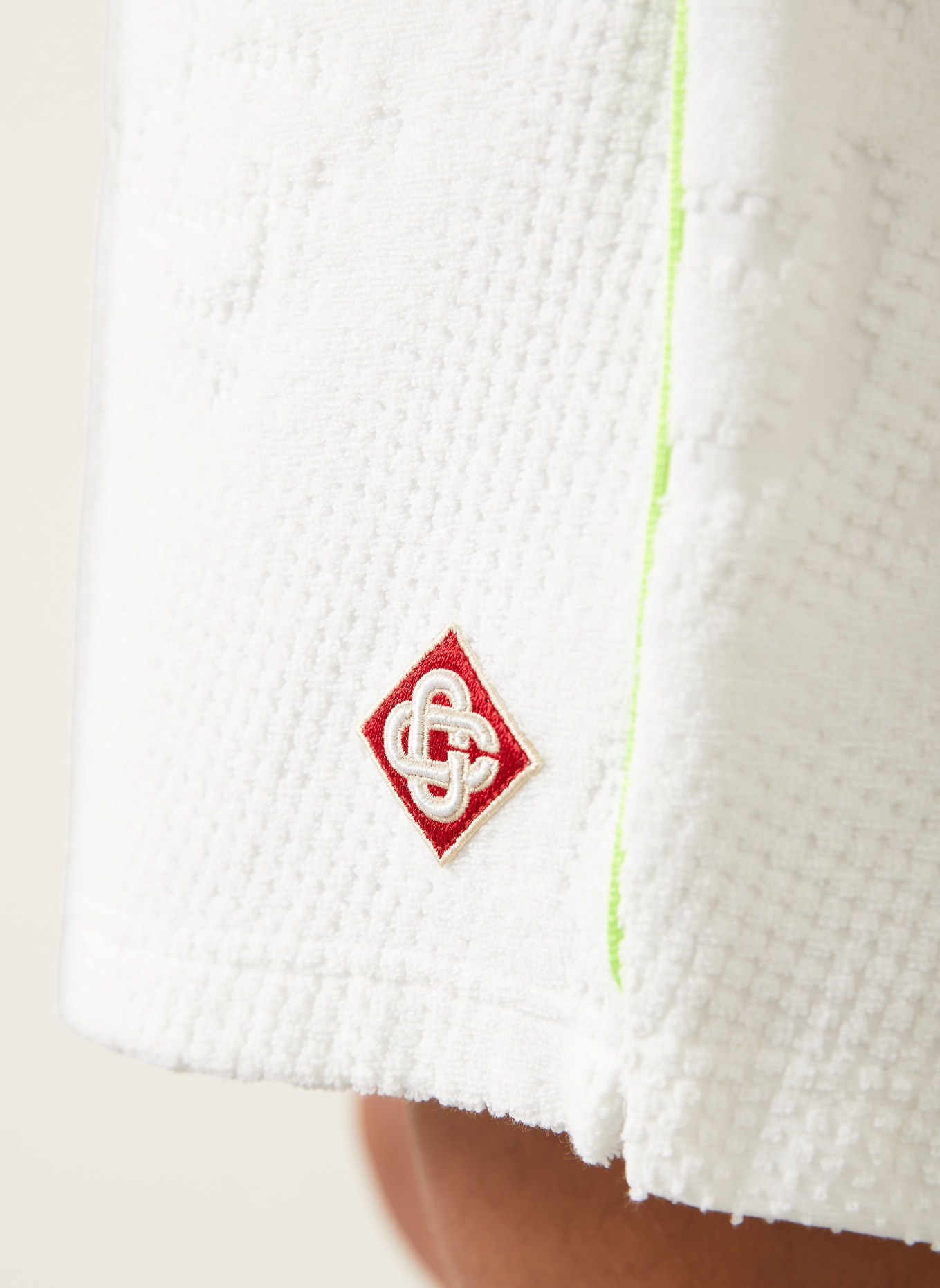 Casablanca Frotteeshorts: WEISS / NEONGRÜN