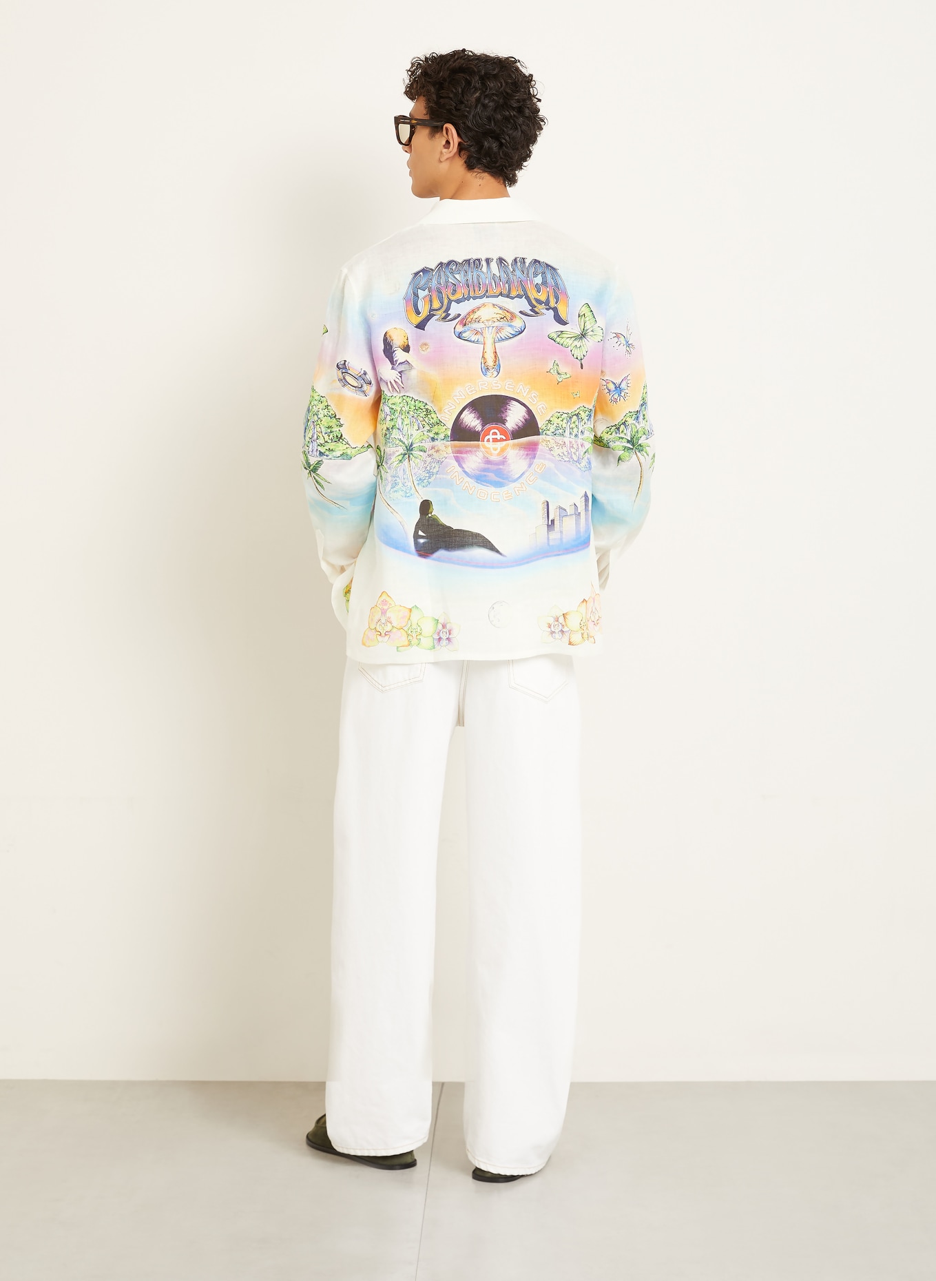 Casablanca Resorthemd INNERSENSE Relaxed Fit aus Leinen: WEISS / ORANGE / HELLBLAU