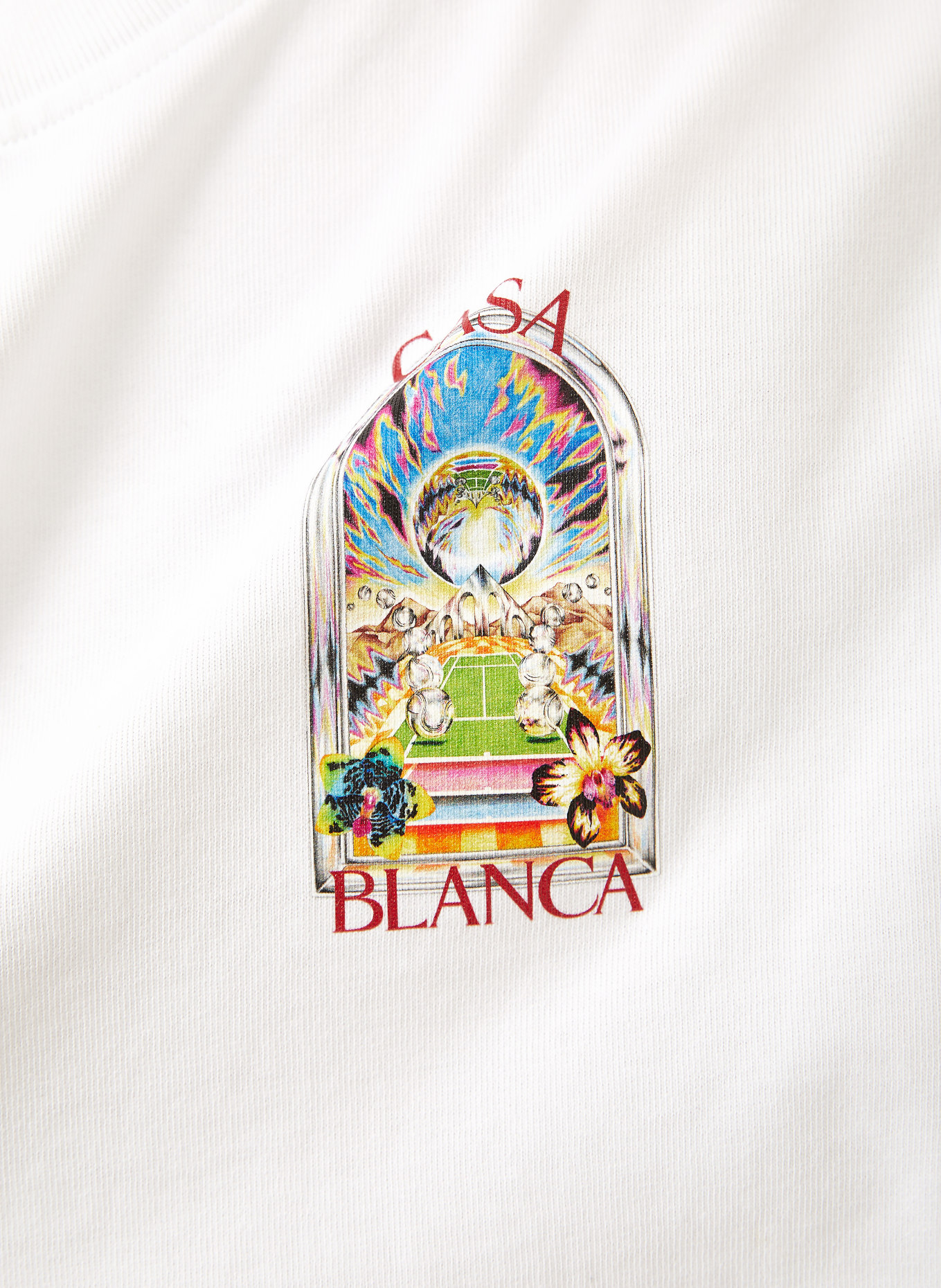 Casablanca T-Shirt: WEISS / SILBER / DUNKELROT
