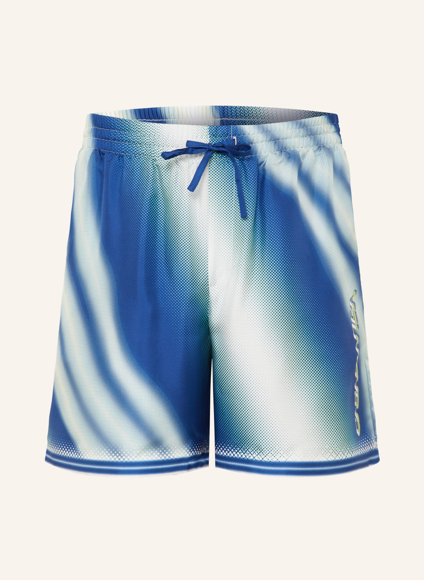 Casablanca Seidenshorts FLAMING TENNIS BALL: BLAU / NEONGRÜN / WEISS