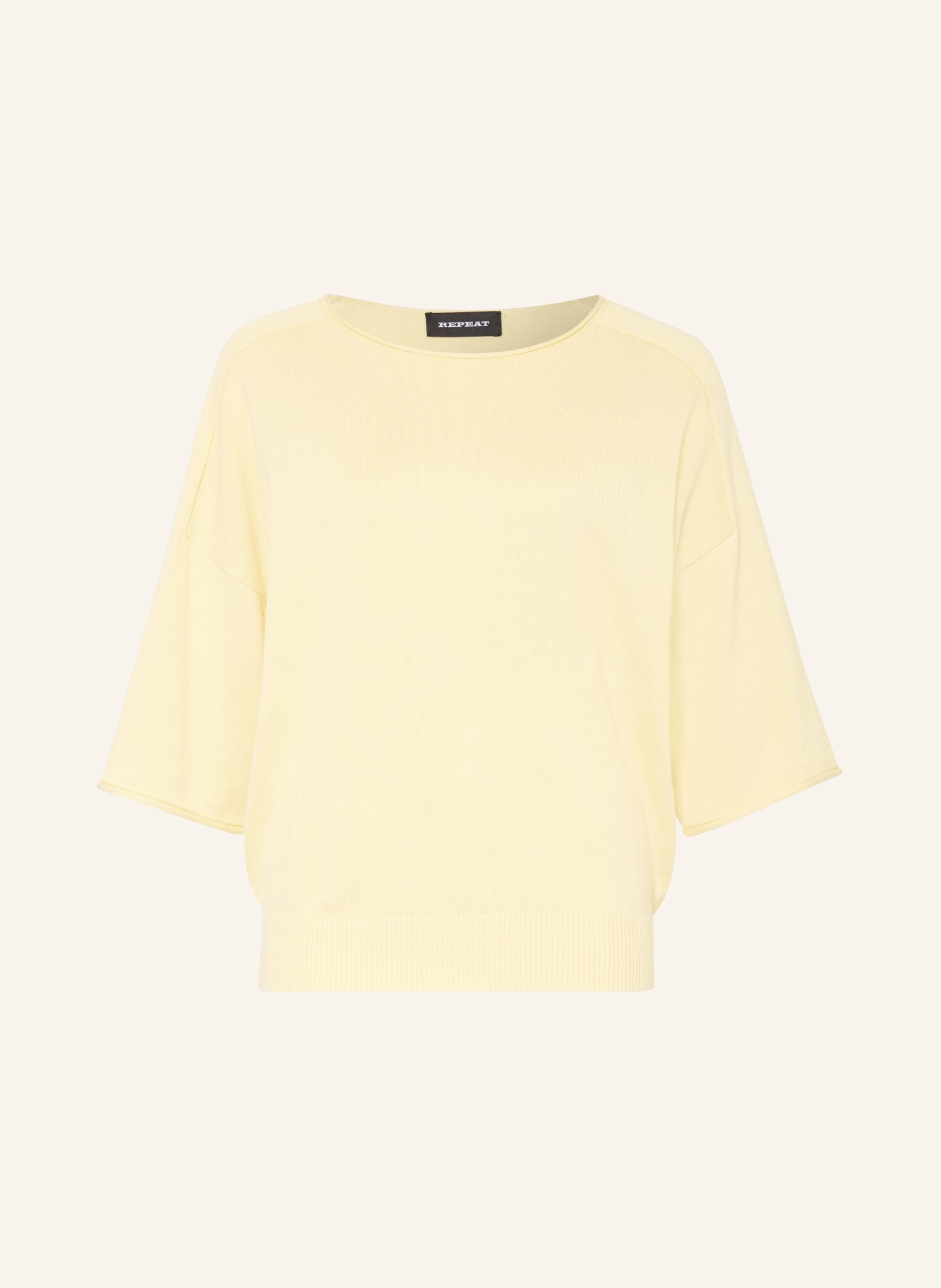 REPEAT Oversized svetr s 3/4 rukávy: ŽLUTÁ