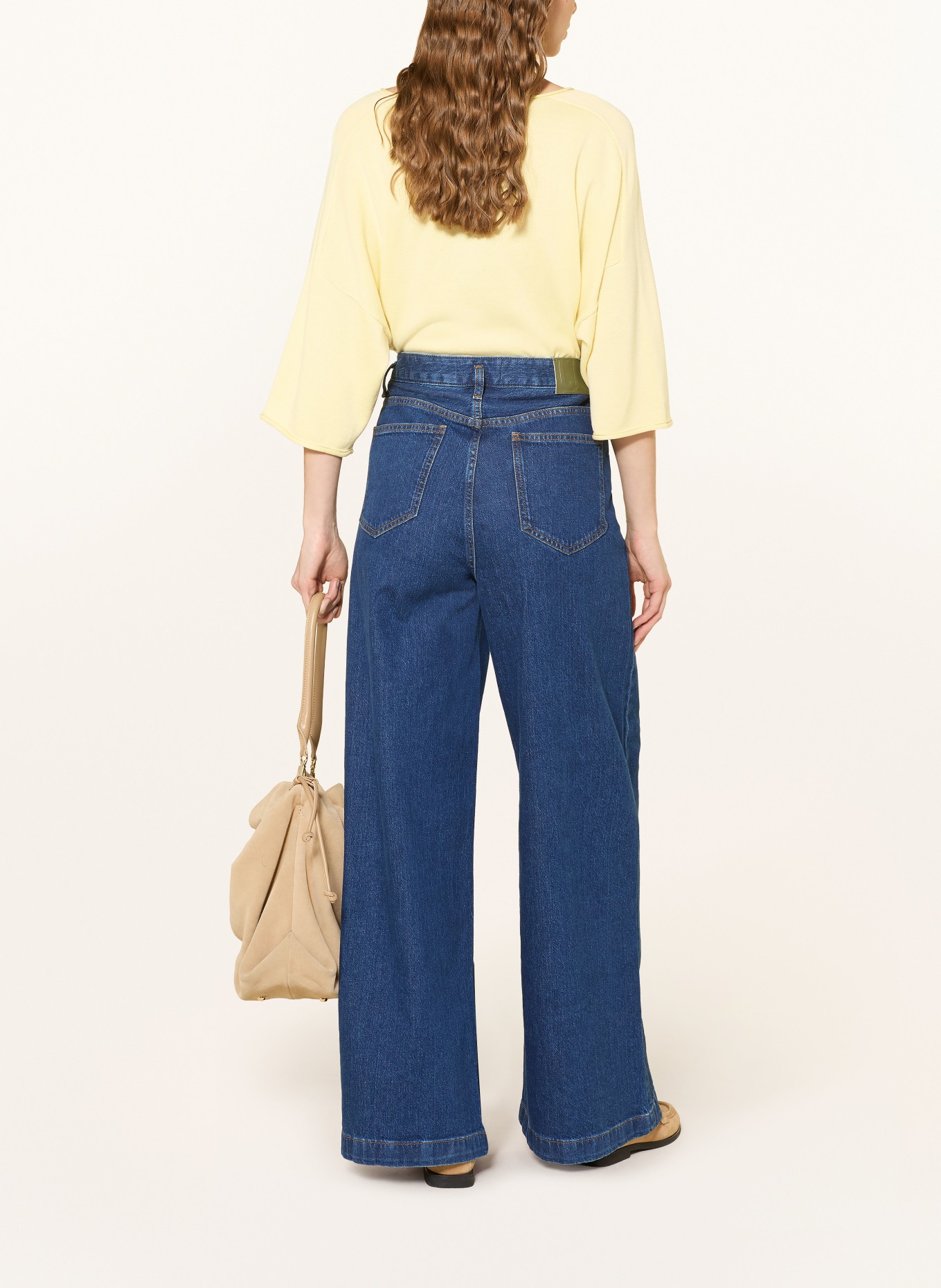 REPEAT Oversized svetr s 3/4 rukávy: ŽLUTÁ