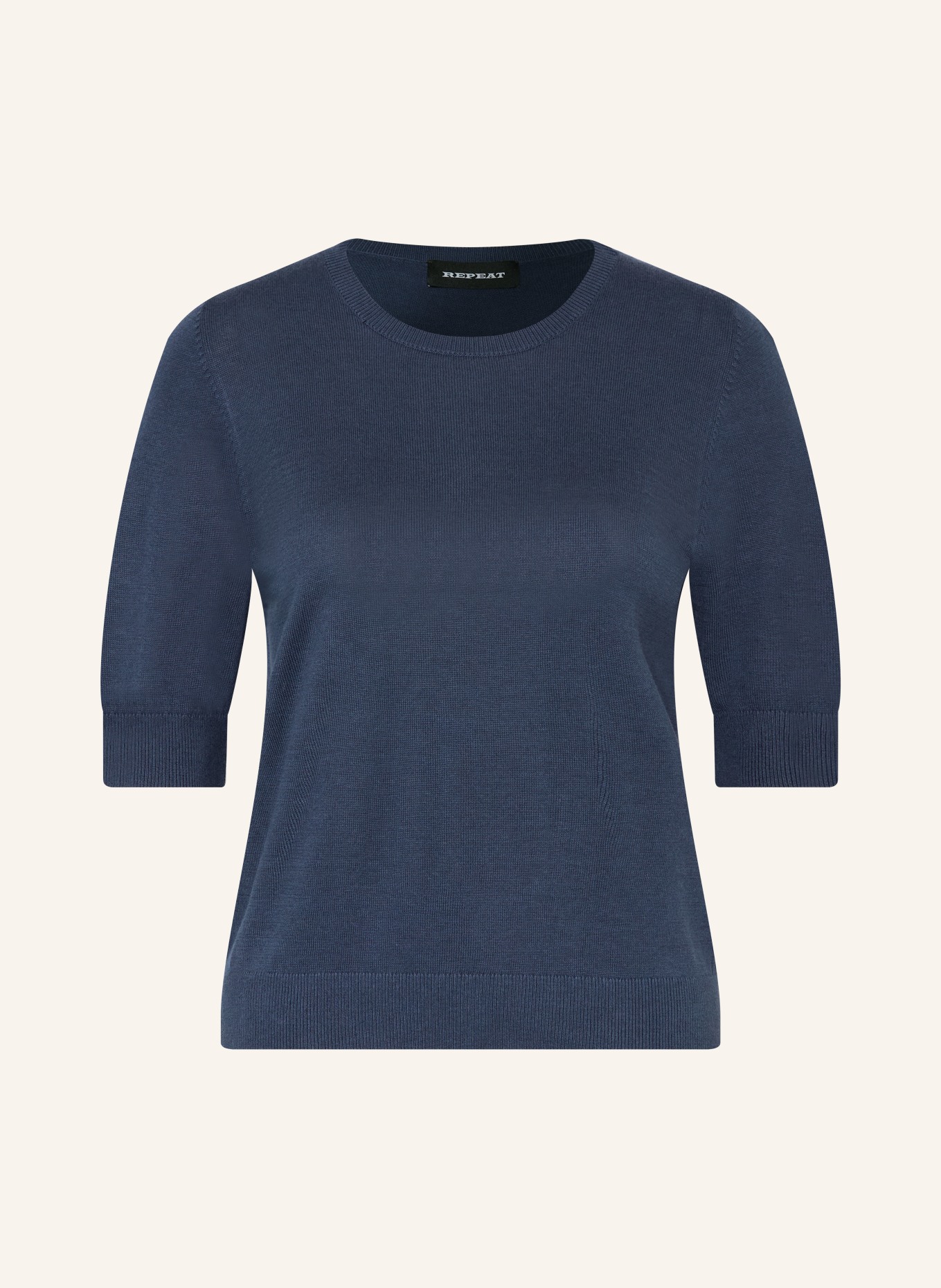 REPEAT pletené tričko: TMAVĚ MODRÁ