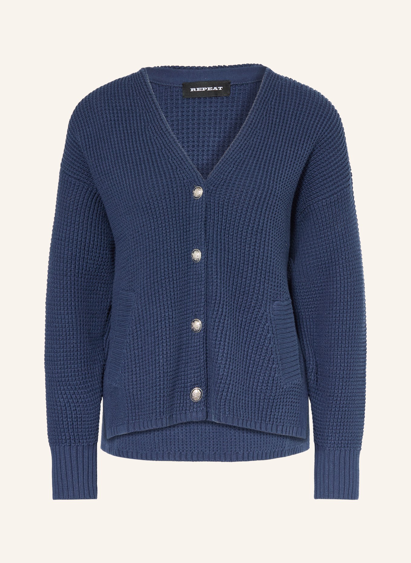 REPEAT Strickjacke: DUNKELBLAU