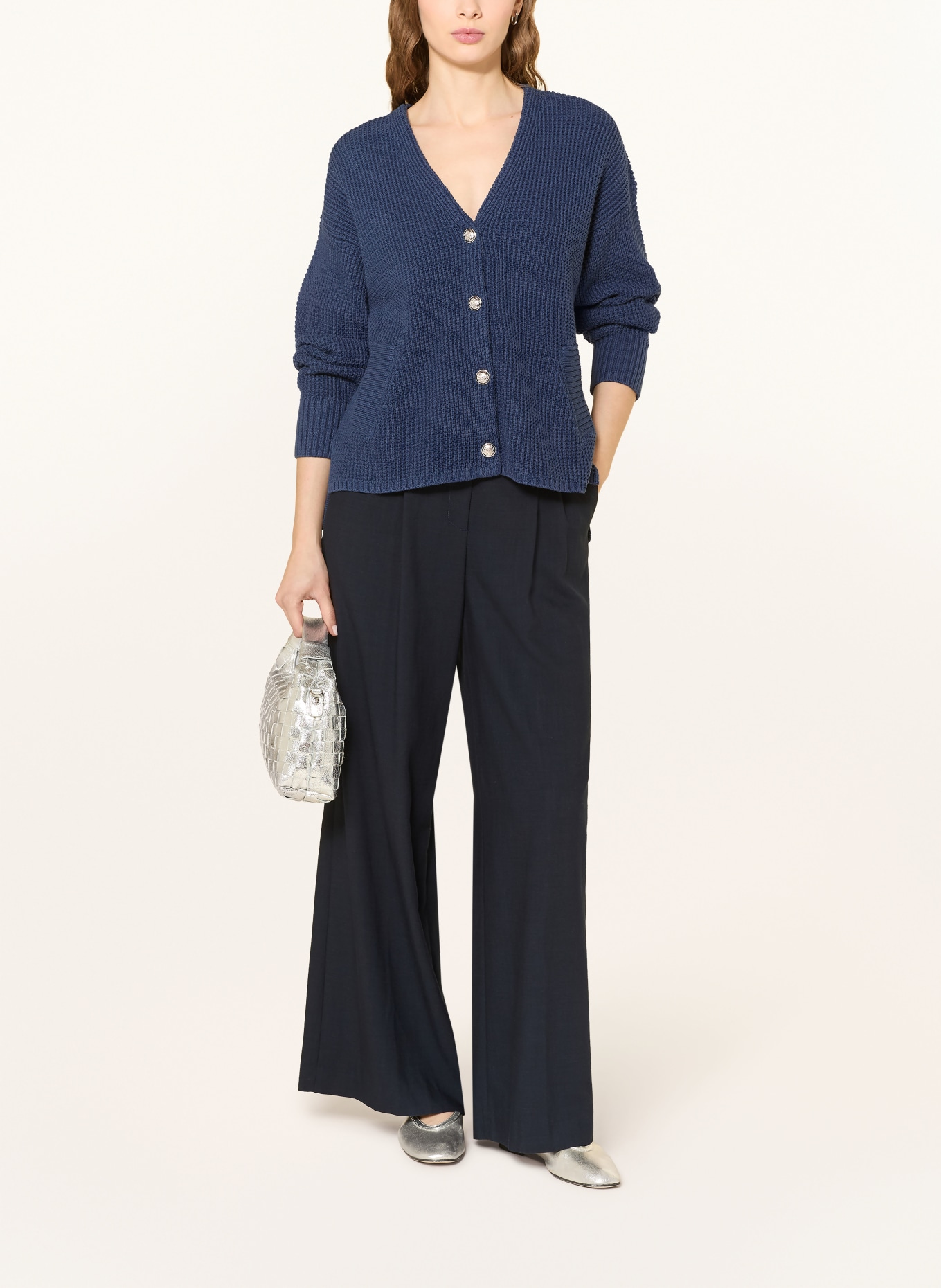 REPEAT Strickjacke: DUNKELBLAU