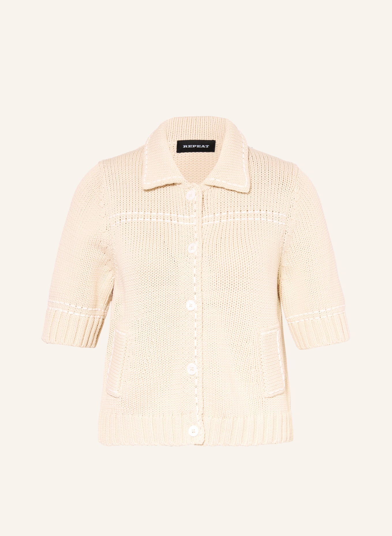 REPEAT Strickjacke: CREME