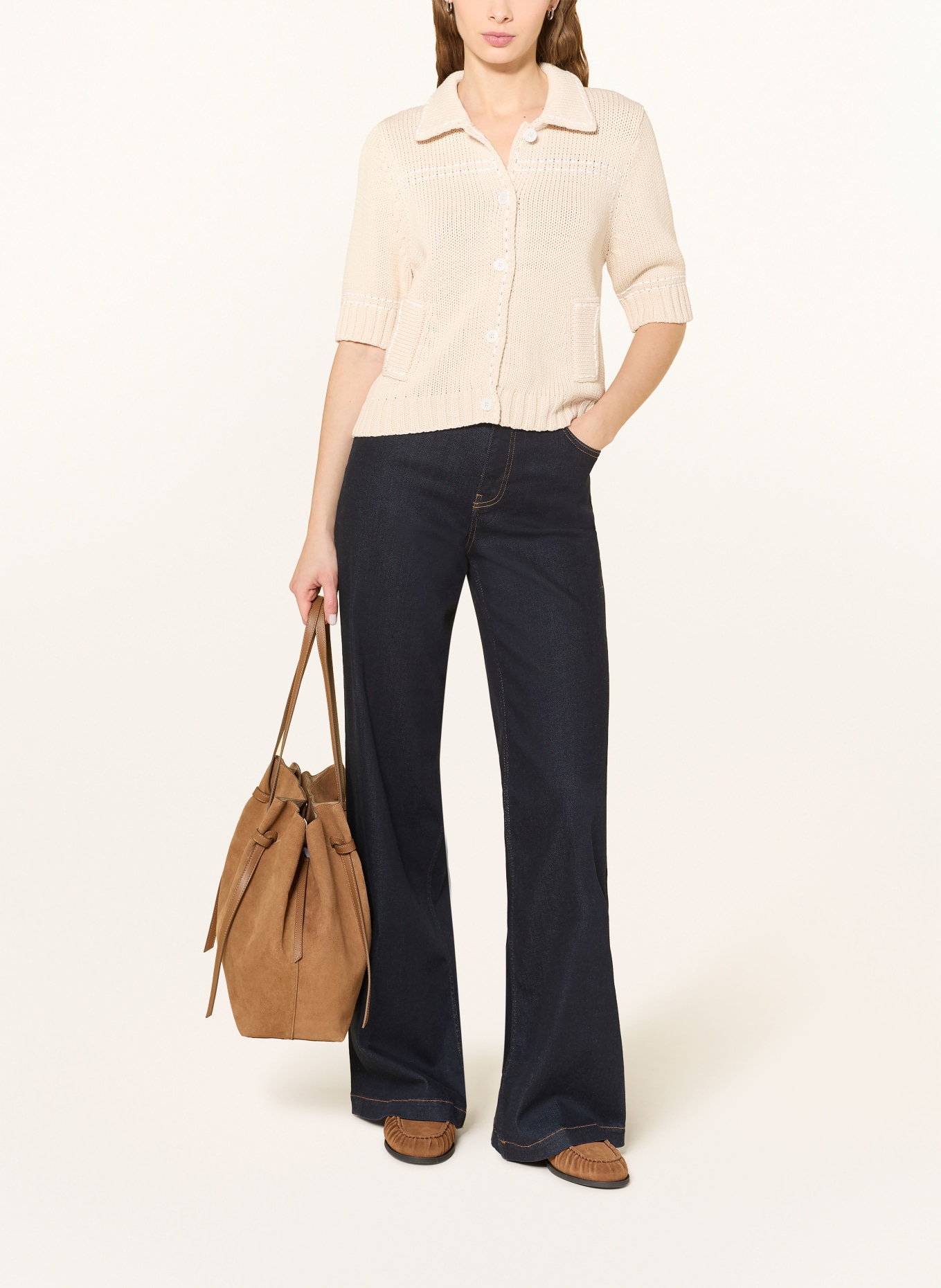 REPEAT Strickjacke: CREME