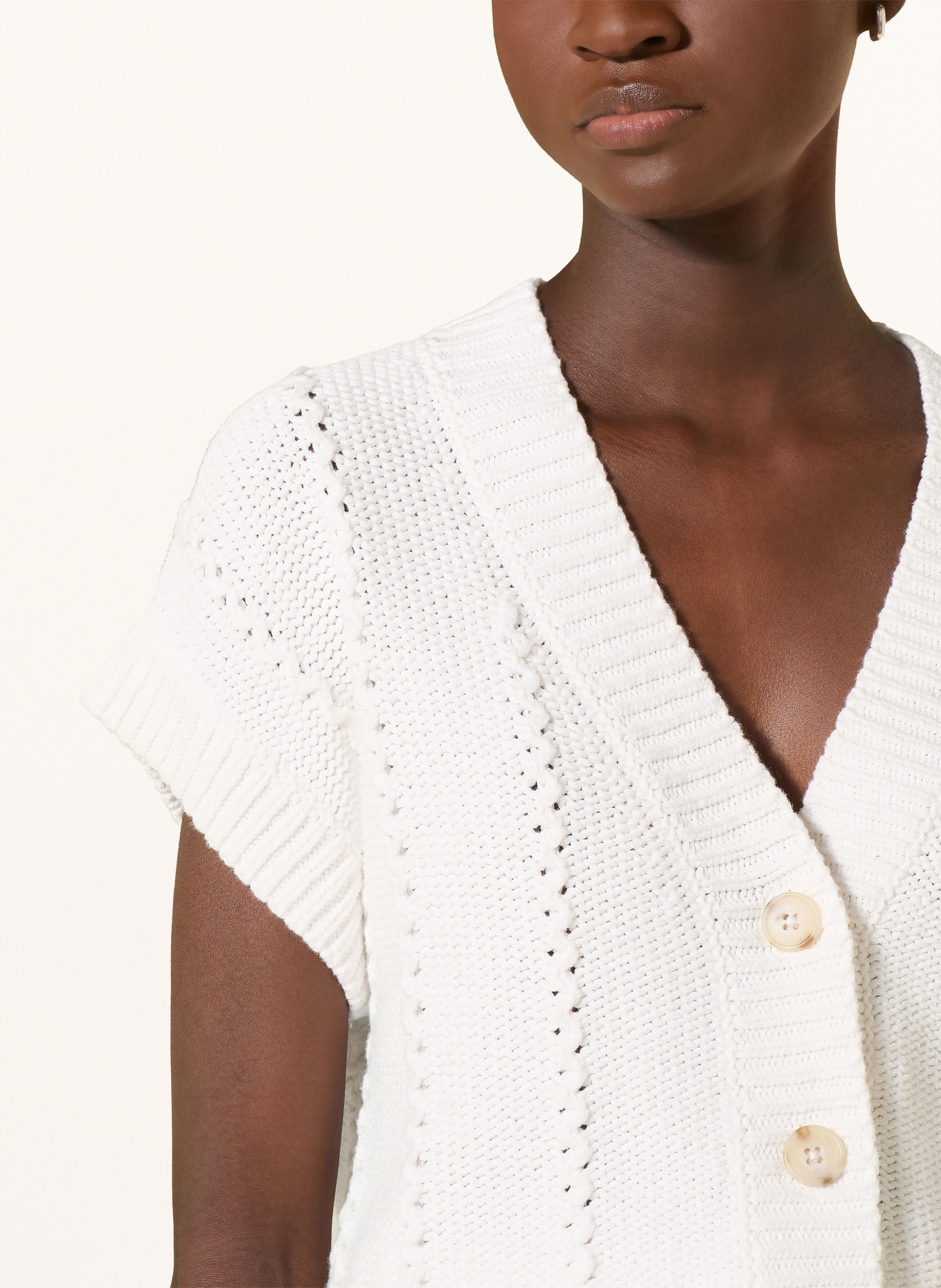 REPEAT Strickweste: WEISS