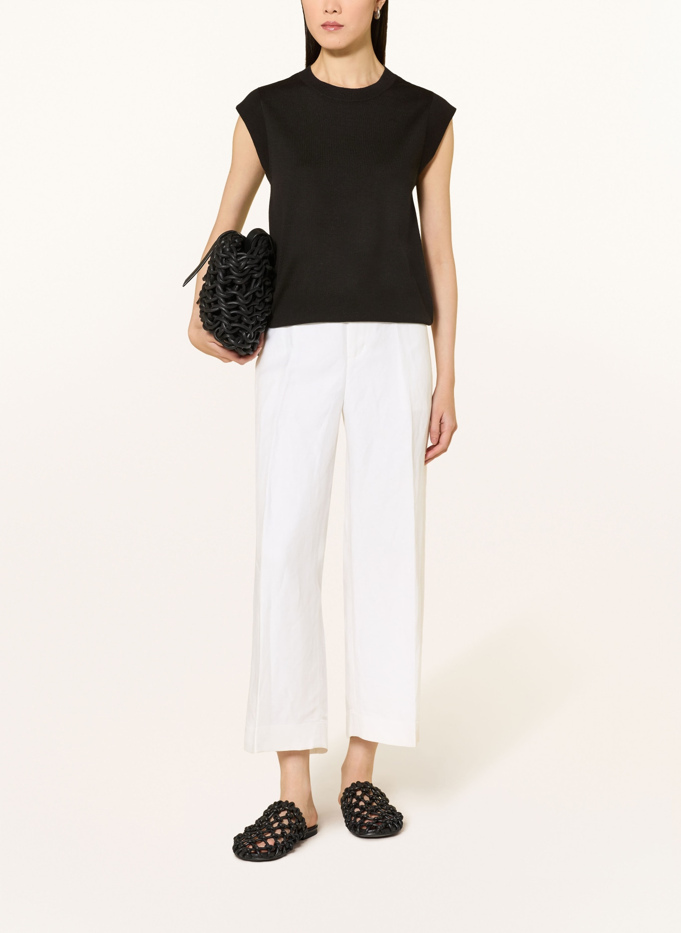 REPEAT pletený top: ČERNÁ