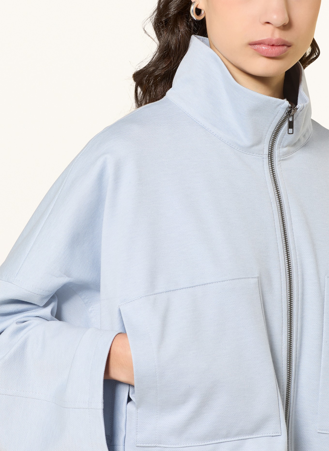 DRYKORN ELSTOW box jacket made of jersey: LIGHT BLUE