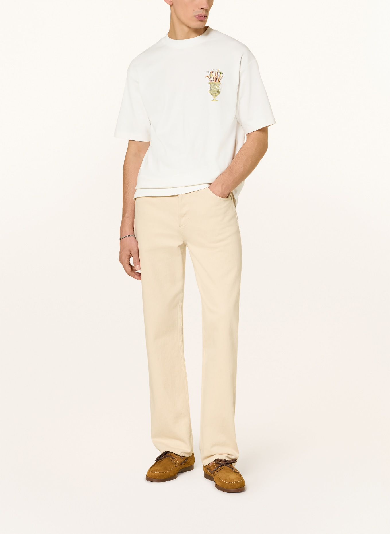 DRÔLE DE MONSIEUR T-Shirt CANNES: CREME / BRAUN / OLIV