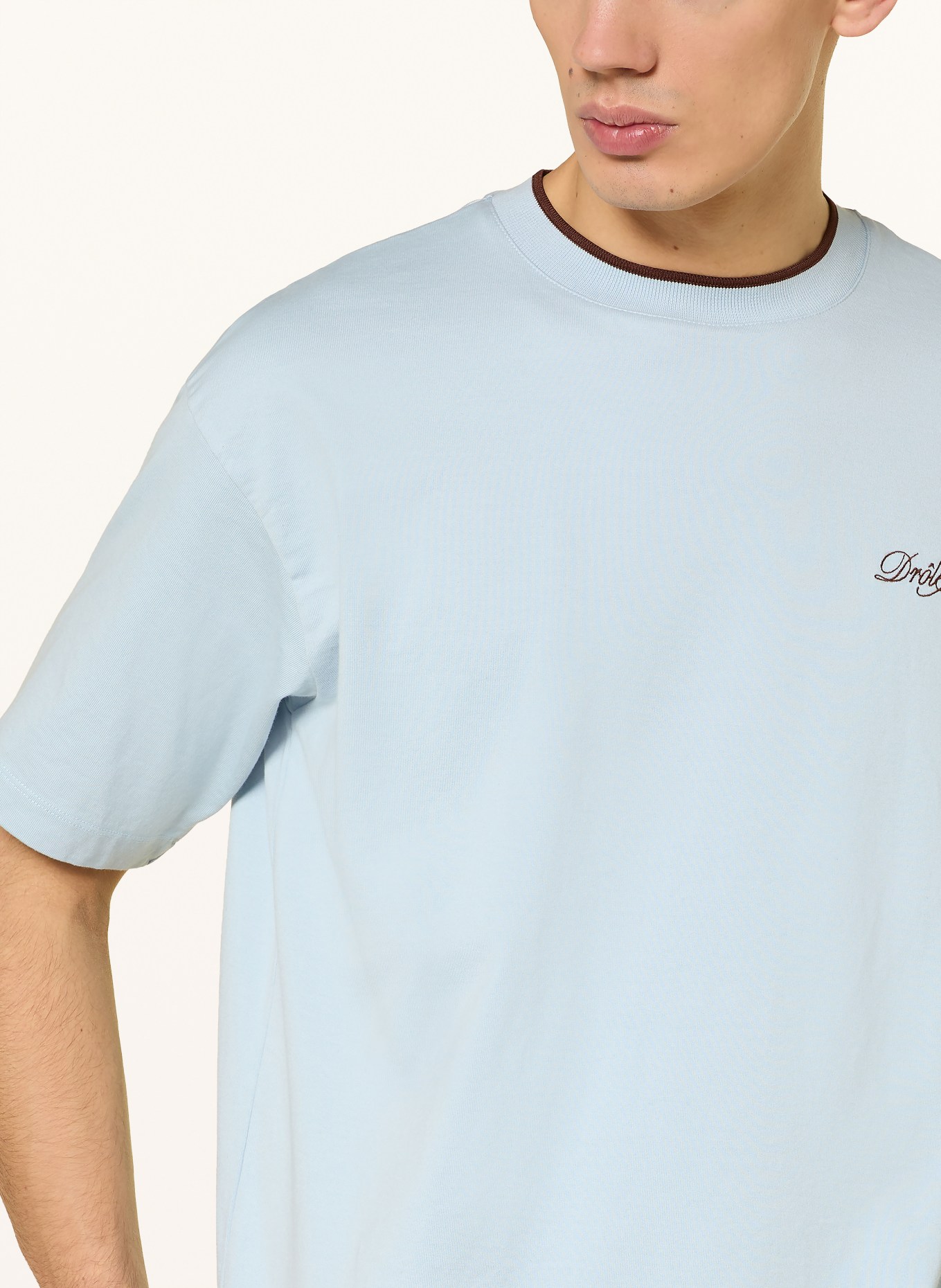 DRÔLE DE MONSIEUR T-Shirt DRÔLE BELISSIMA: HELLBLAU / DUNKELBRAUN