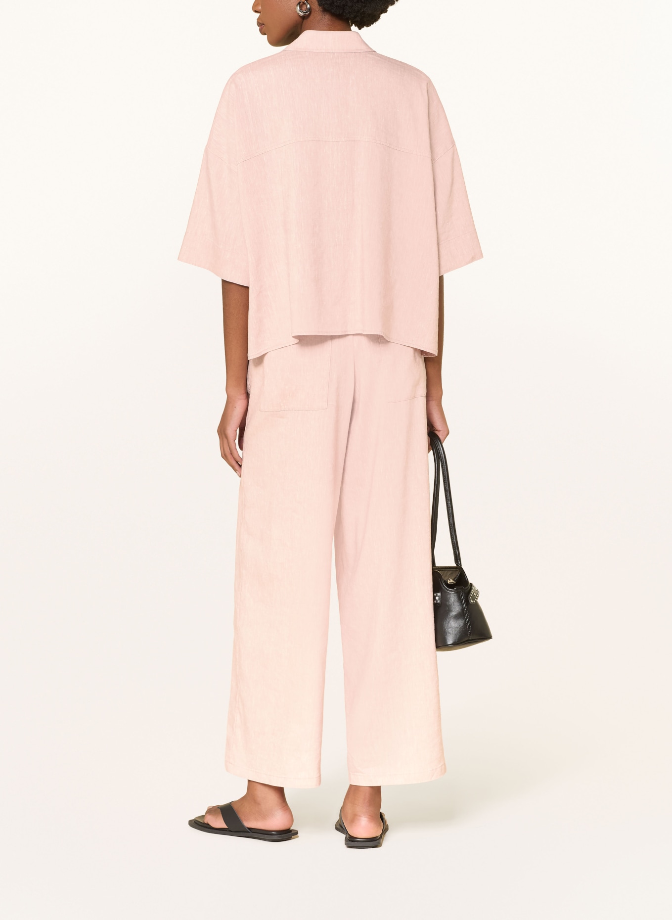 DRYKORN Kalhoty Marlene CEILING s lnem: SVĚTLE RŮŽOVÁ