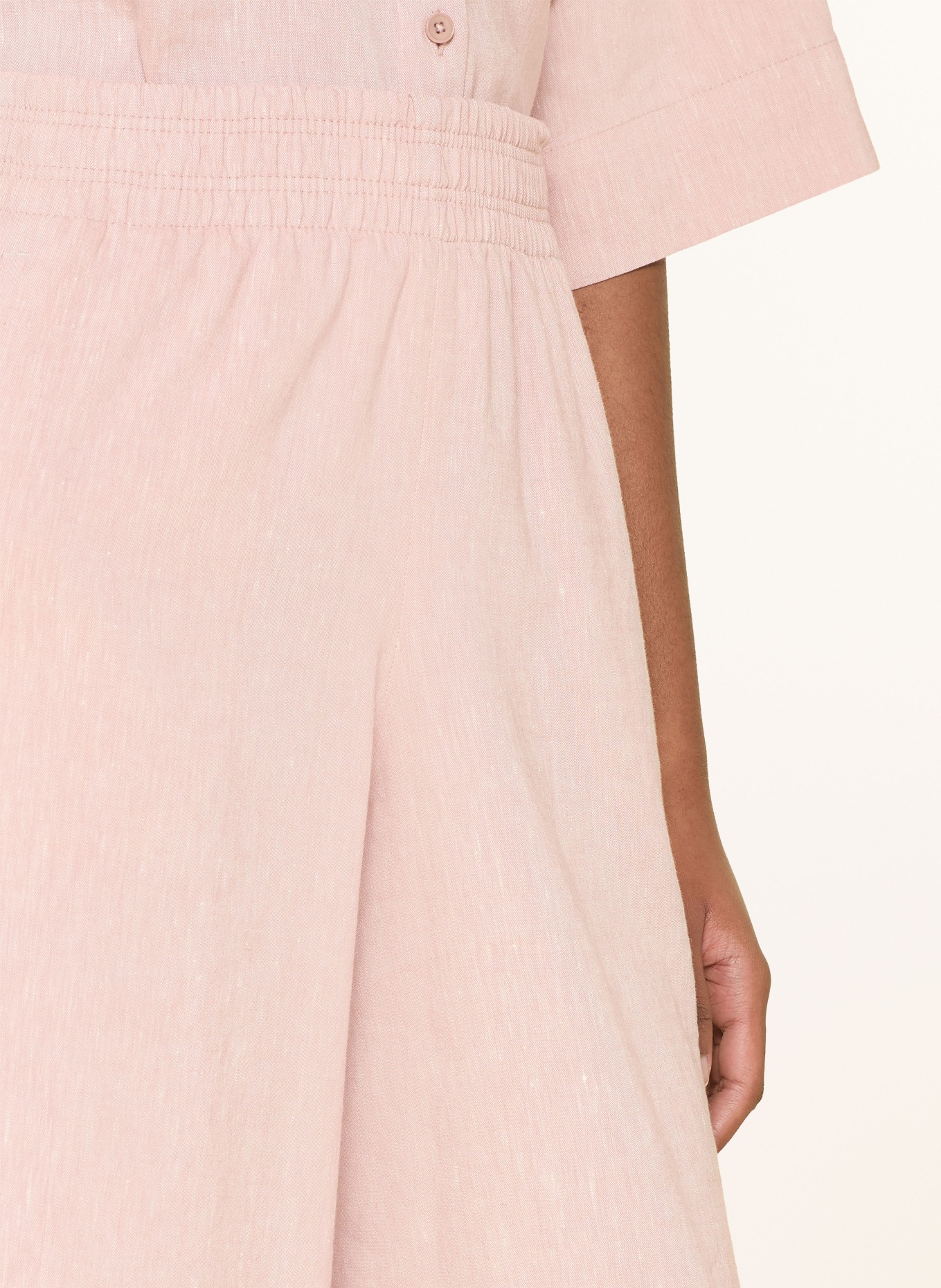 DRYKORN Kalhoty Marlene CEILING s lnem: SVĚTLE RŮŽOVÁ