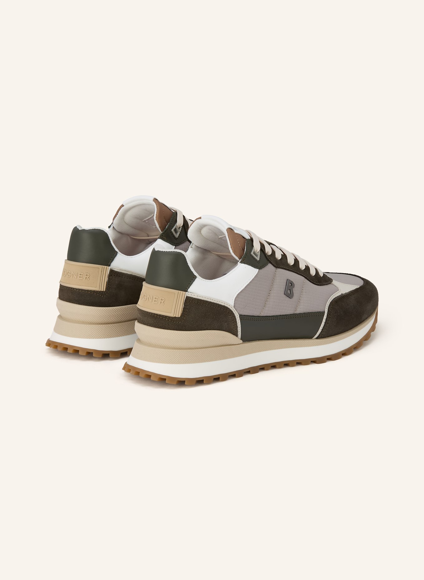 BOGNER NEWPORT sneaker: OLIVE / BEIGE / LIGHT GRAY