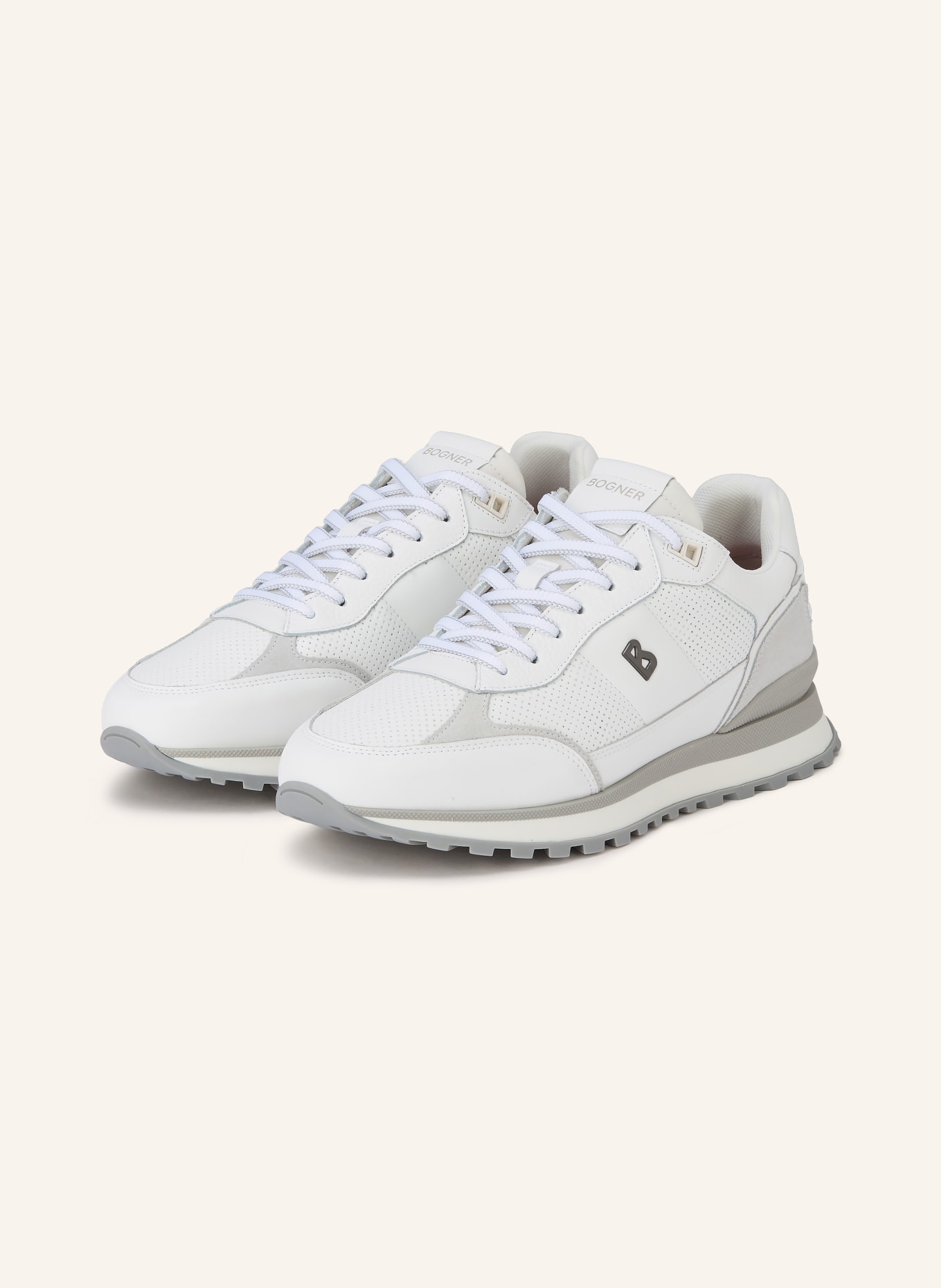 BOGNER NEWPORT sneaker: WHITE / LIGHT GRAY / GRAY