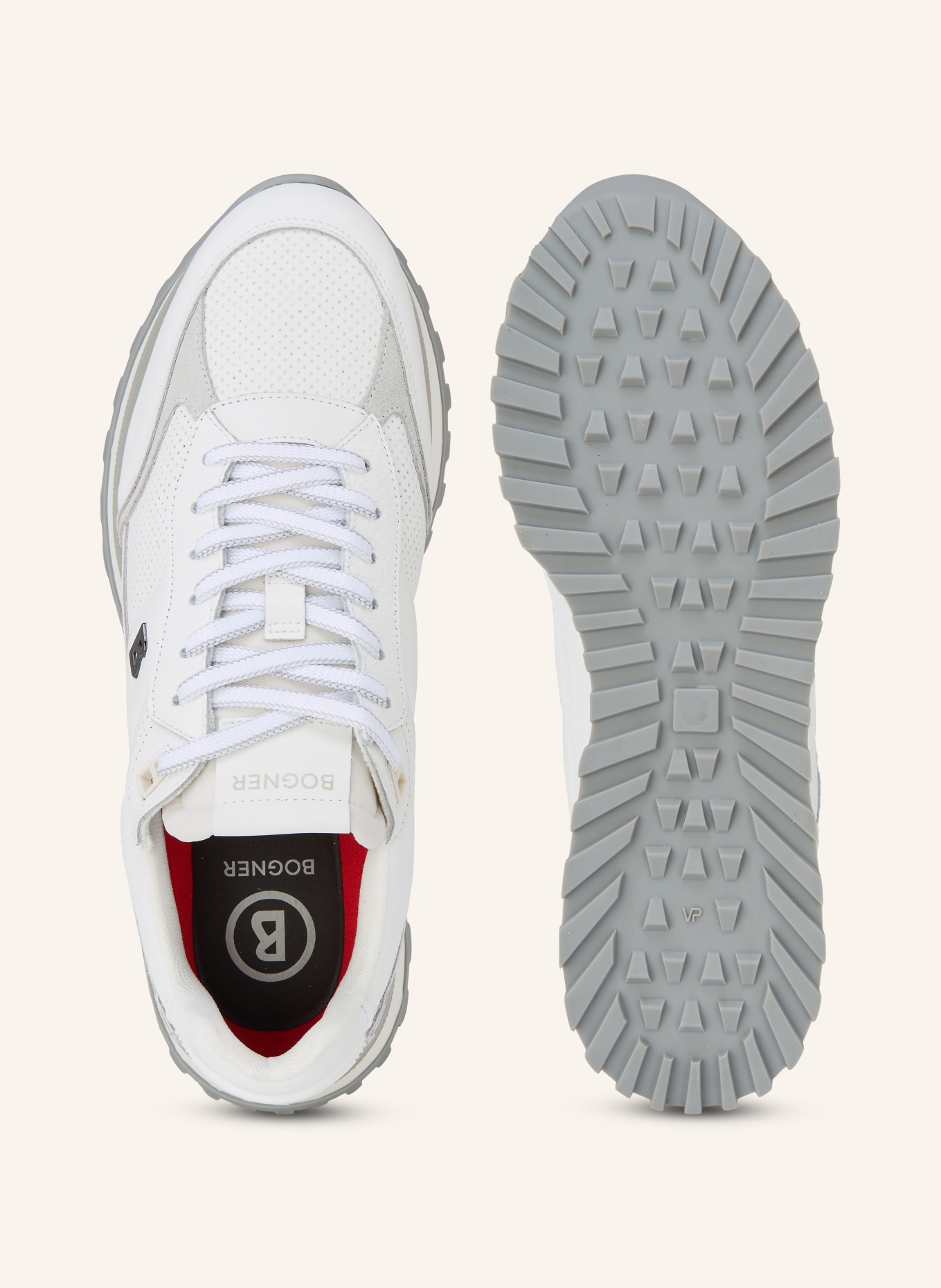 BOGNER NEWPORT sneaker: WHITE / LIGHT GRAY / GRAY