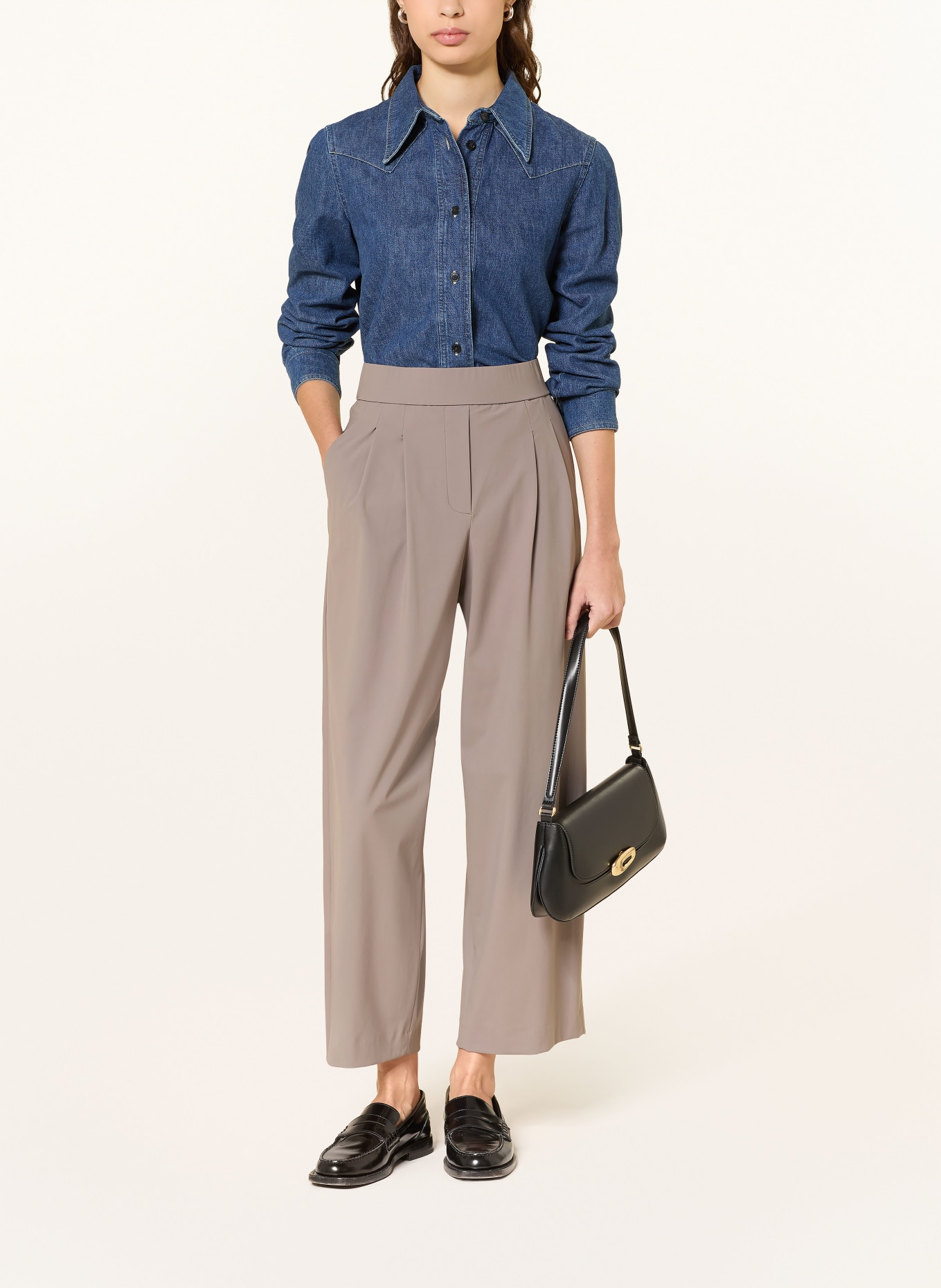 RAFFAELLO ROSSI 7/8 kalhoty MAYLA: ČERNOŠEDÁ