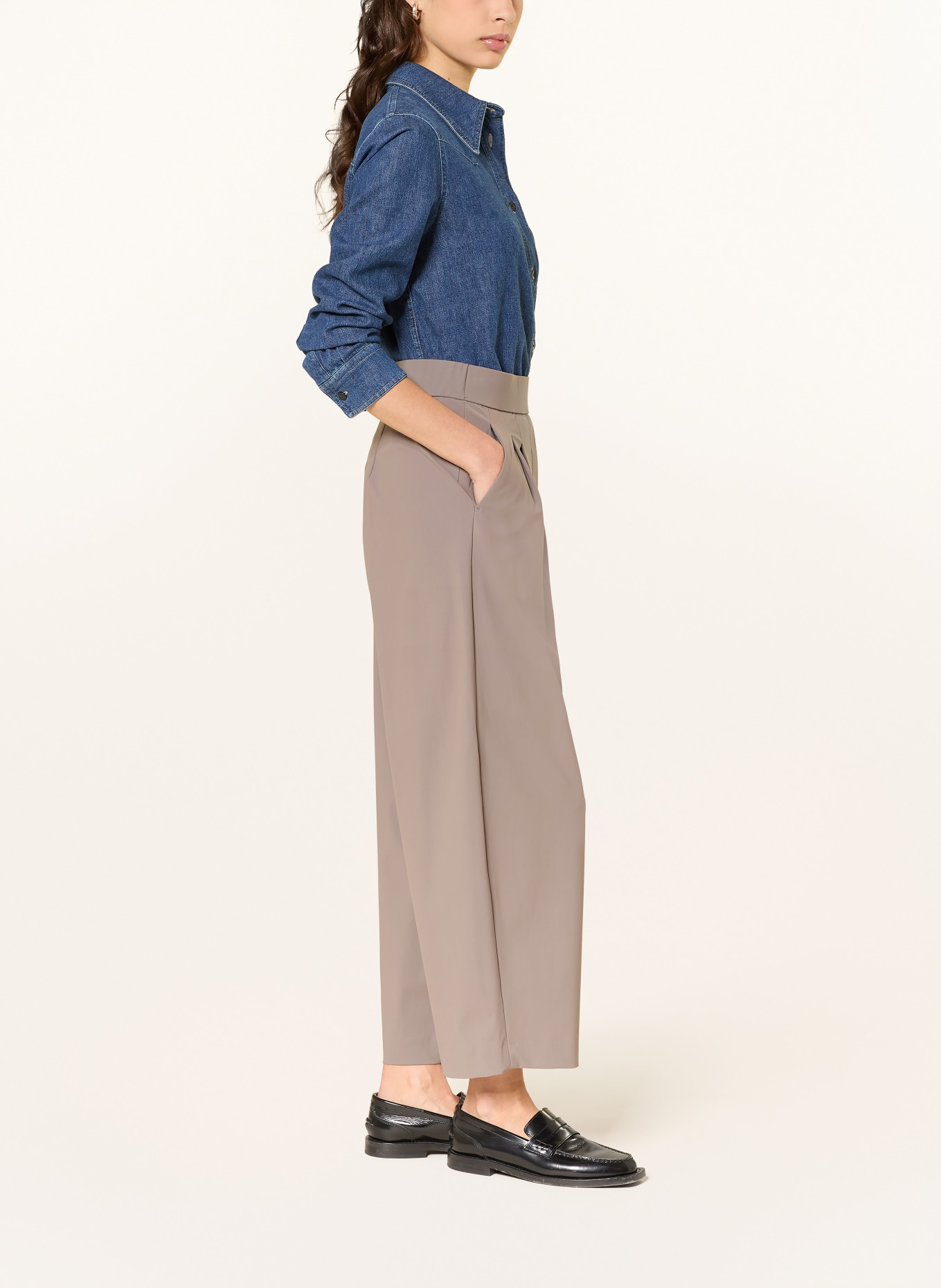 RAFFAELLO ROSSI 7/8 kalhoty MAYLA: ČERNOŠEDÁ