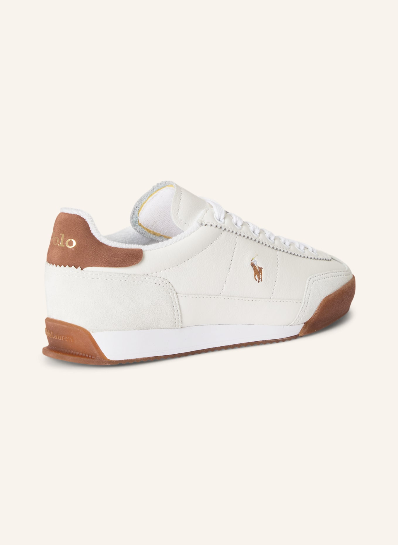 POLO RALPH LAUREN Tenisky HESTER: BÍLÁ / HNĚDÁ