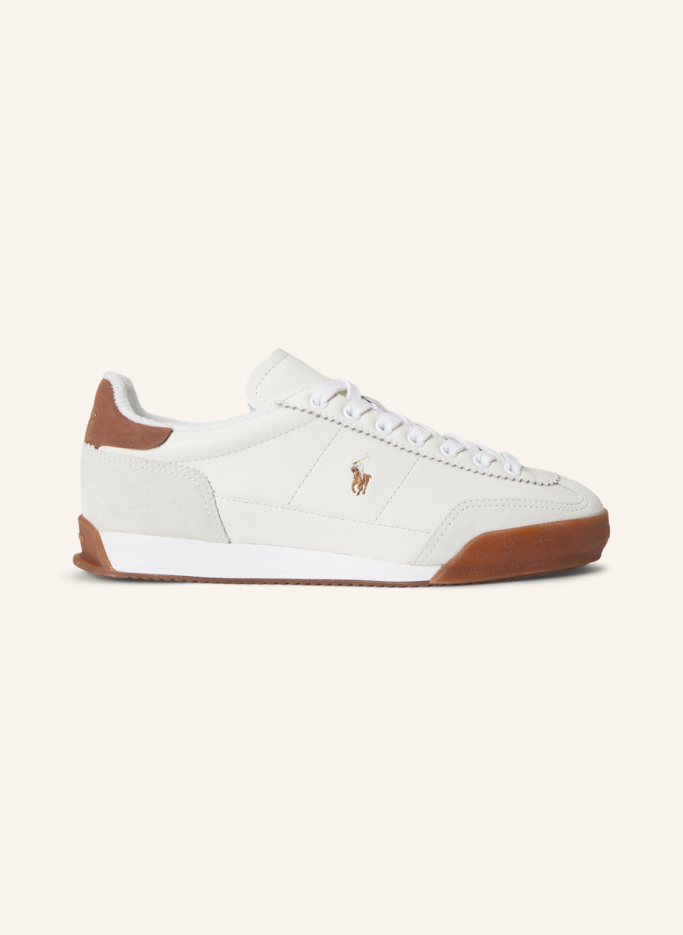 POLO RALPH LAUREN Tenisky HESTER: BÍLÁ / HNĚDÁ