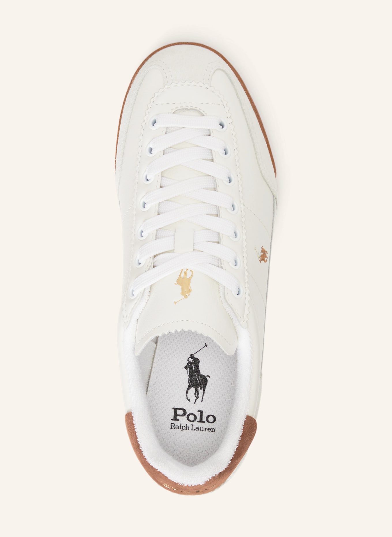 POLO RALPH LAUREN Tenisky HESTER: BÍLÁ / HNĚDÁ