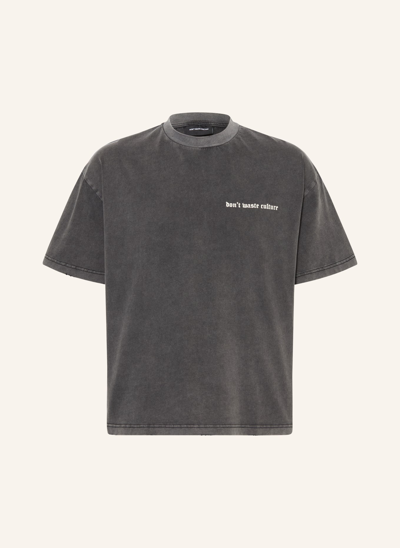 don't waste culture T-shirt OLIVINNE: GRIS / BLANC